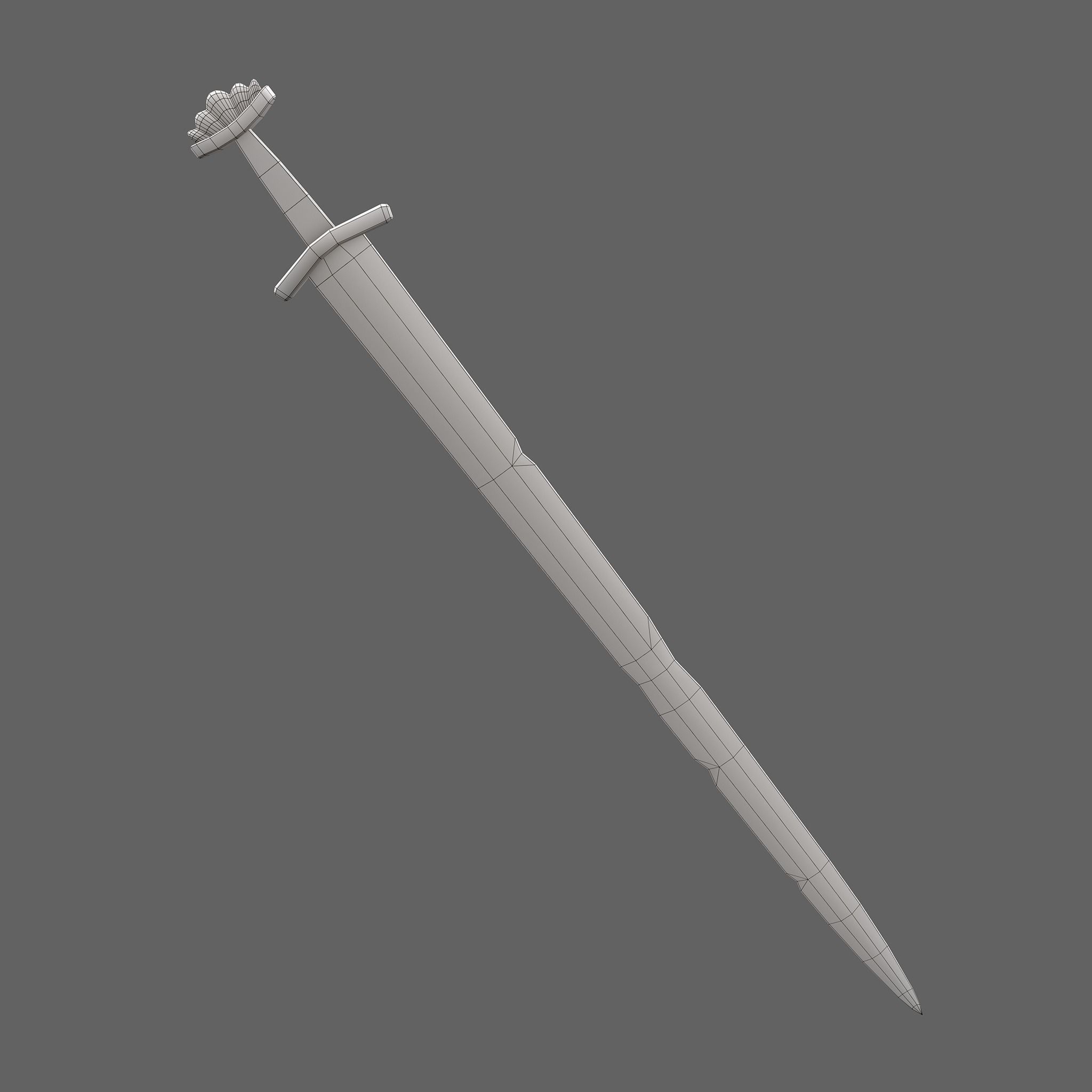 Viking Sword Inlaid Low-poly 3D model_30