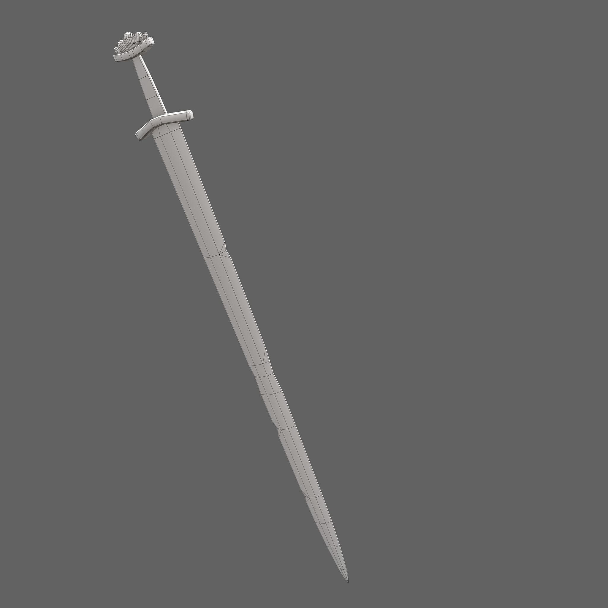 Viking Sword Inlaid Low-poly 3D model_38