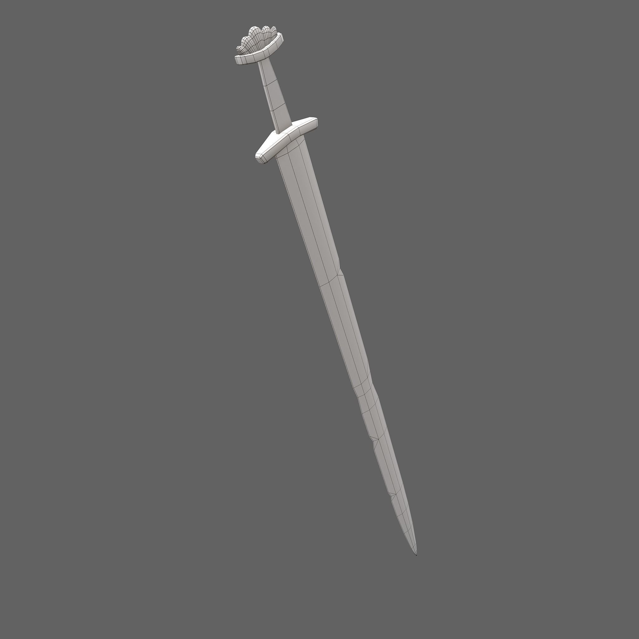 Viking Sword Inlaid Low-poly 3D model_39