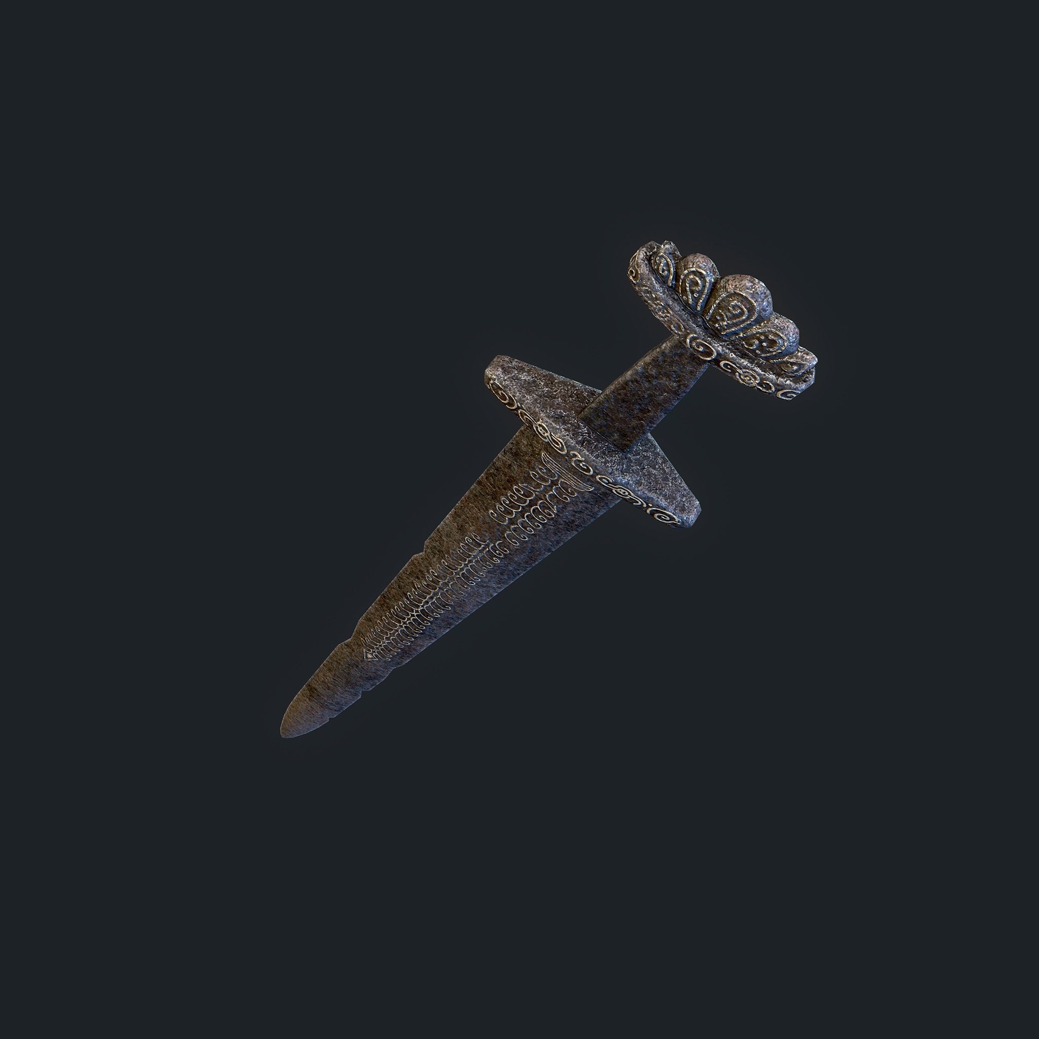 Viking Sword Inlaid Low-poly 3D model_12