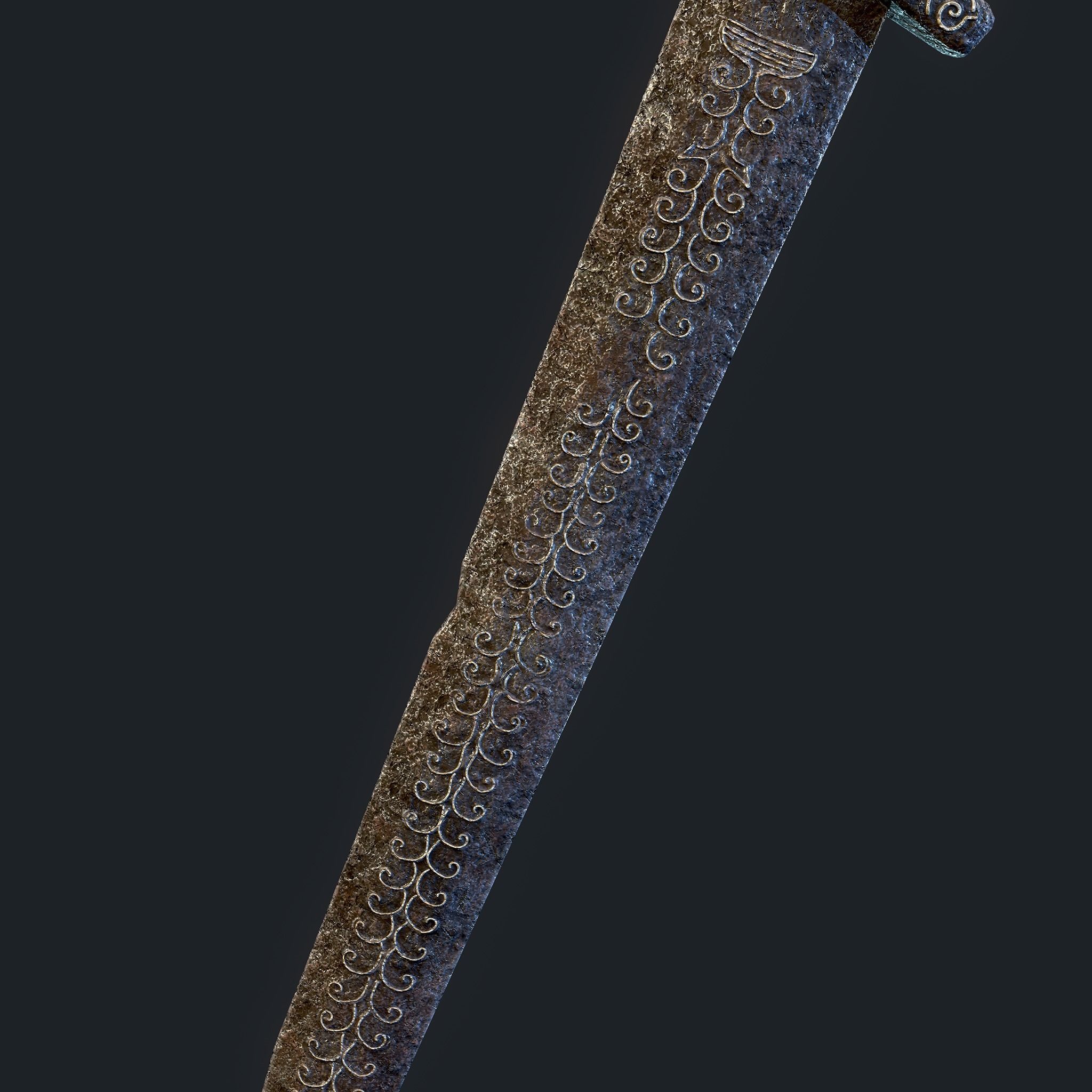 Viking Sword Inlaid Low-poly 3D model_7