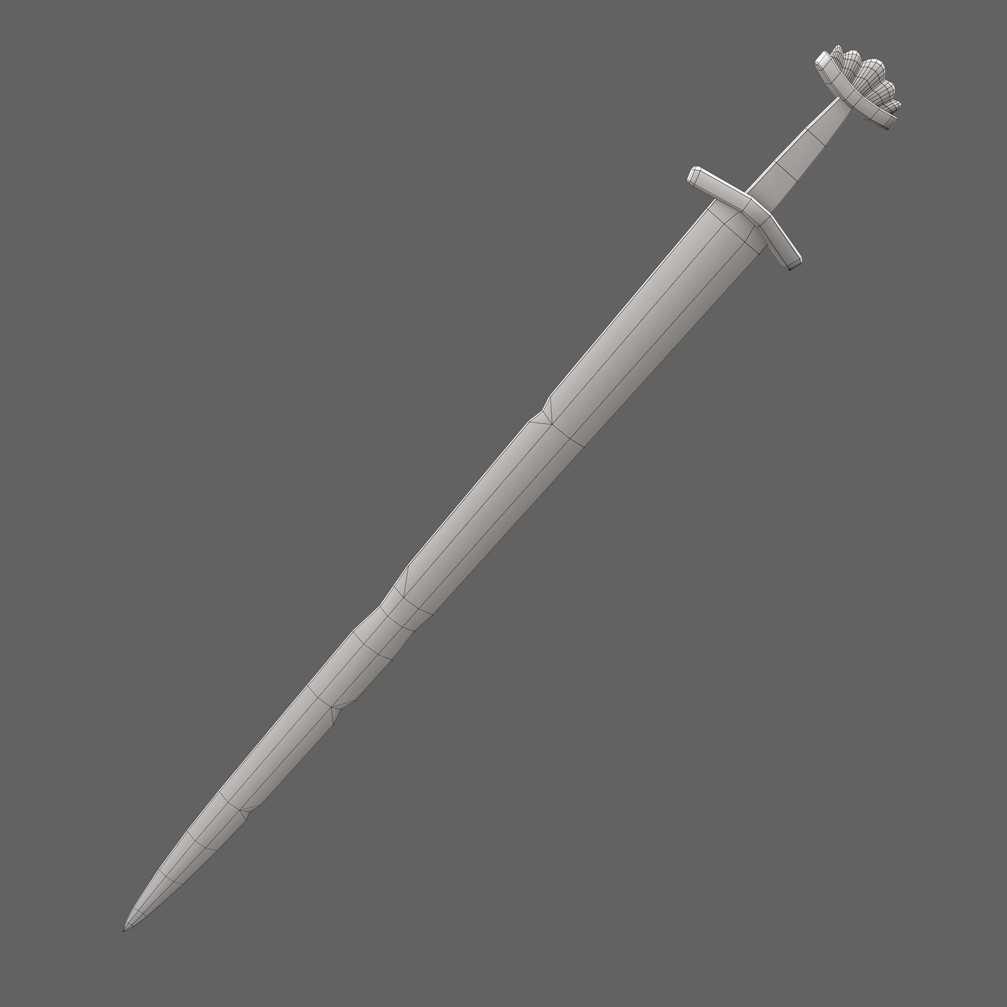 Viking Sword Inlaid Low-poly 3D model_33