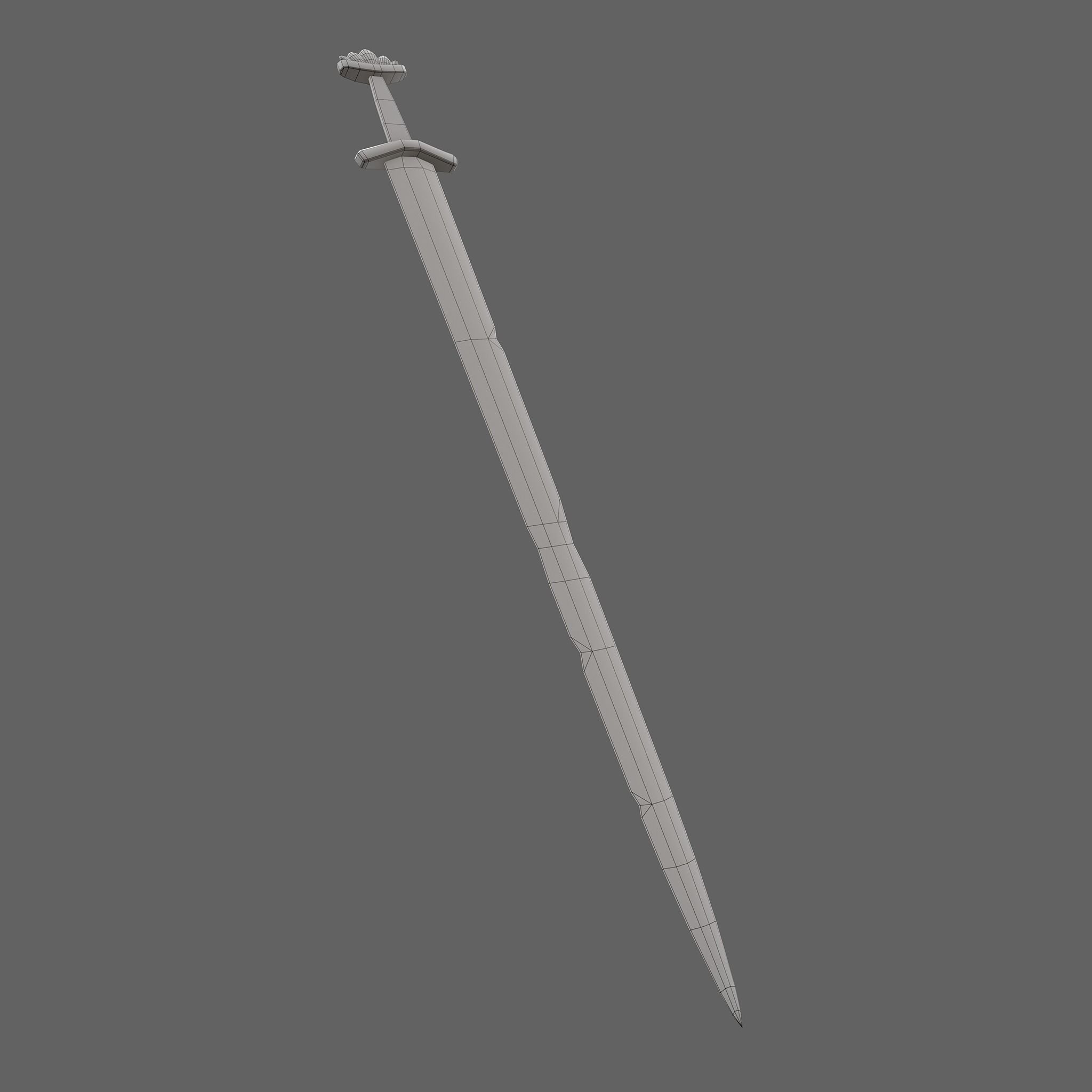 Viking Sword Inlaid Low-poly 3D model_41