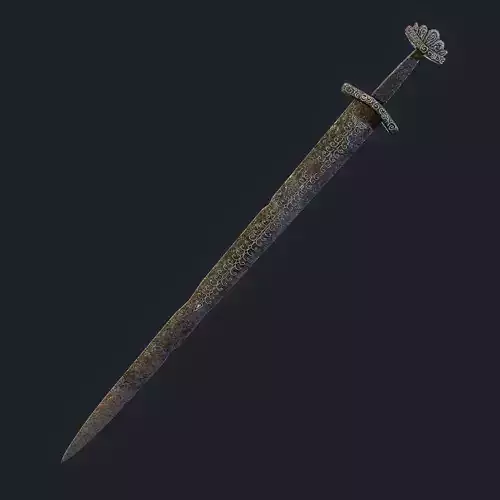 Viking Sword Inlaid Low-poly 3D model