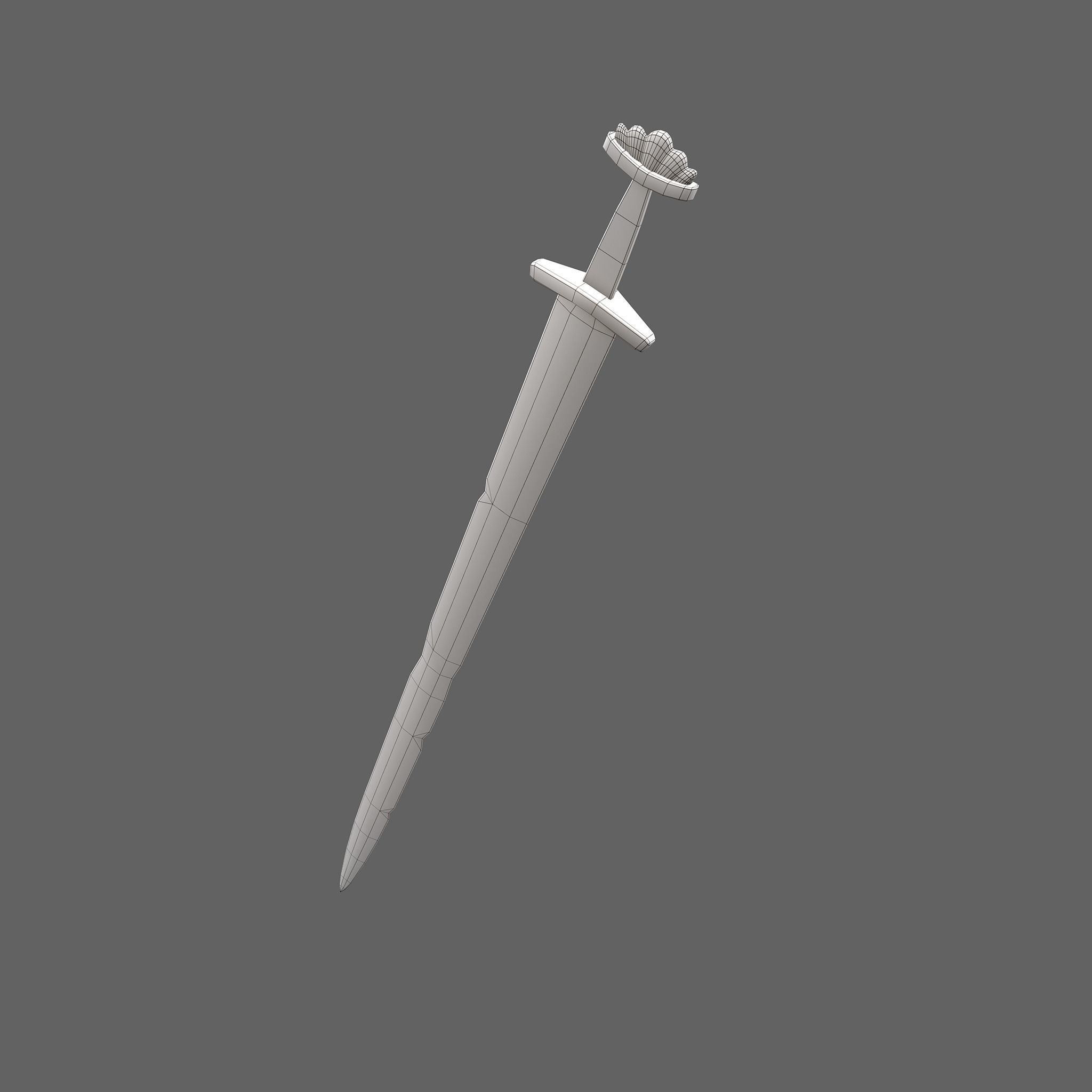 Viking Sword Inlaid Low-poly 3D model_47