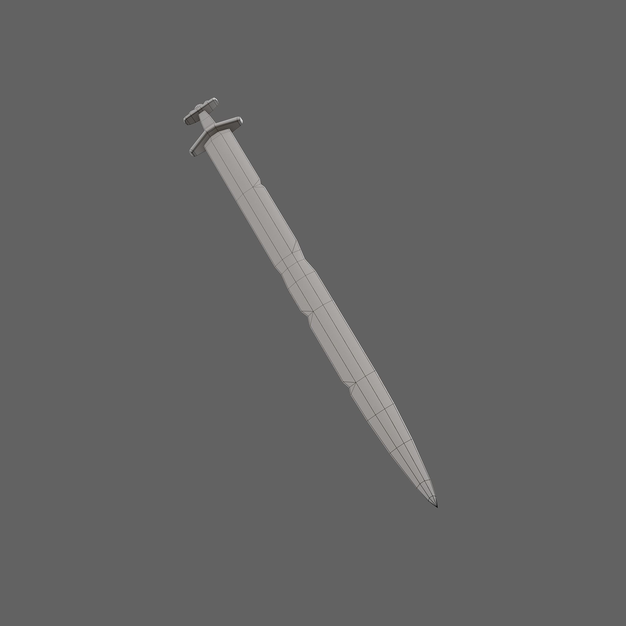 Viking Sword Inlaid Low-poly 3D model_28