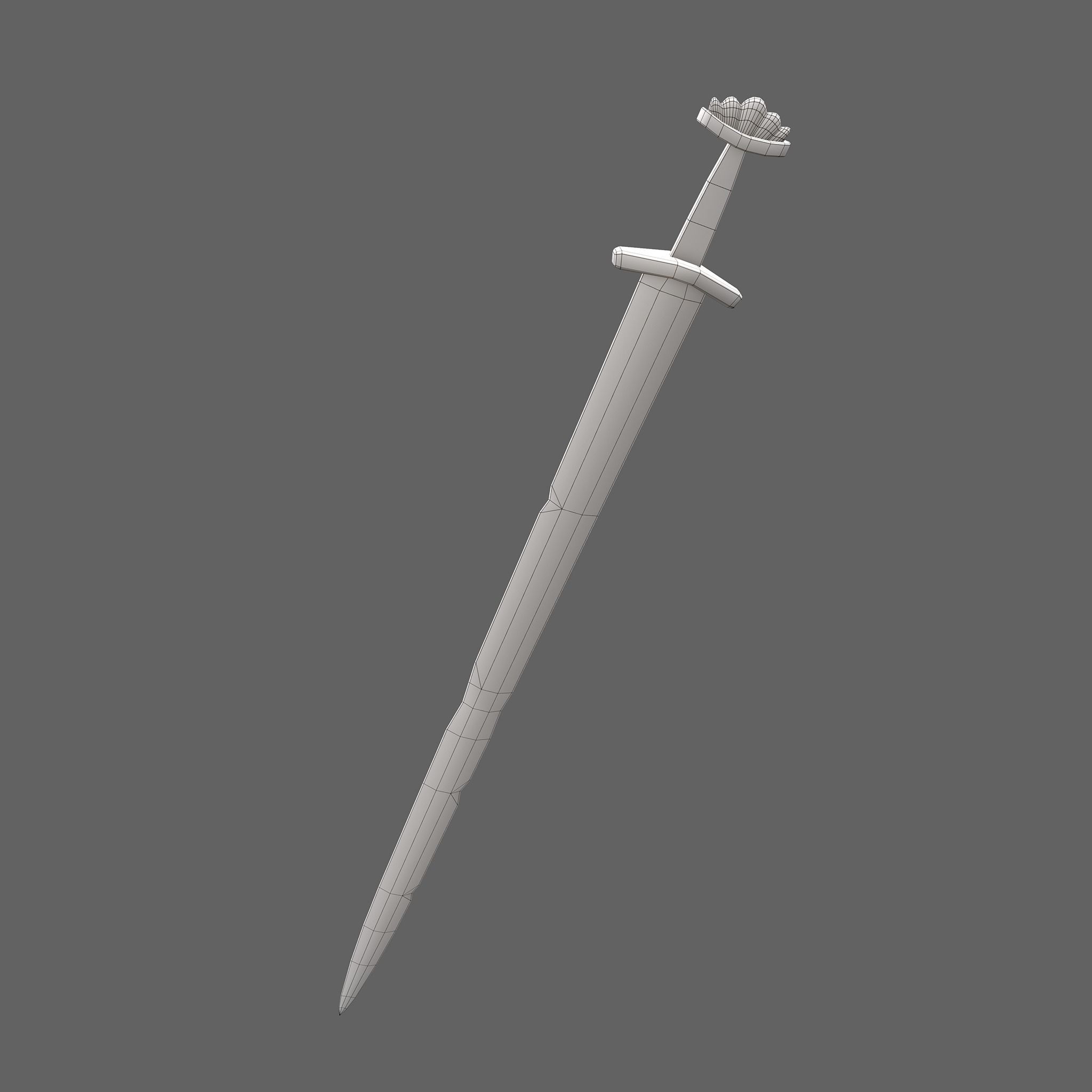 Viking Sword Inlaid Low-poly 3D model_50