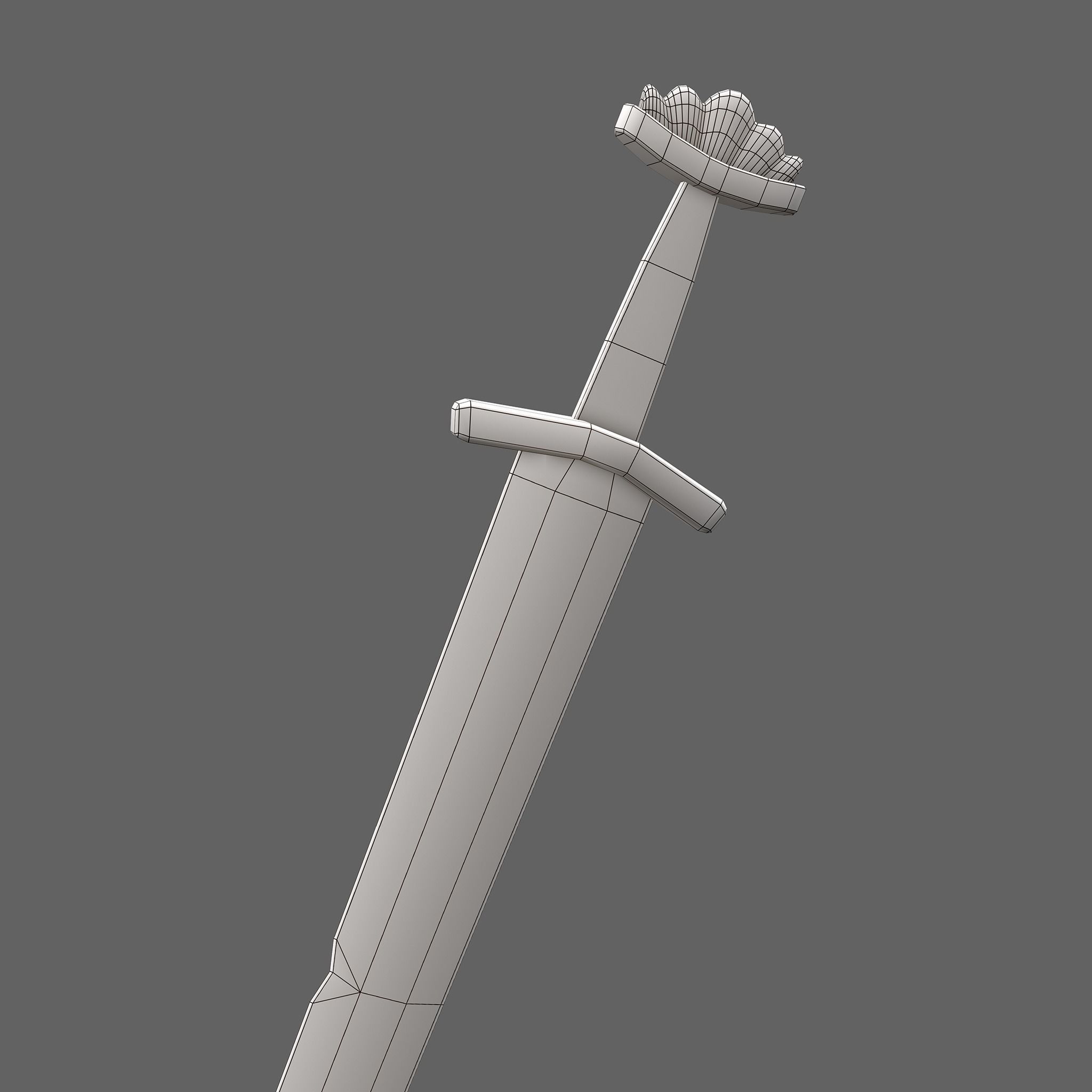 Viking Sword Inlaid Low-poly 3D model_35