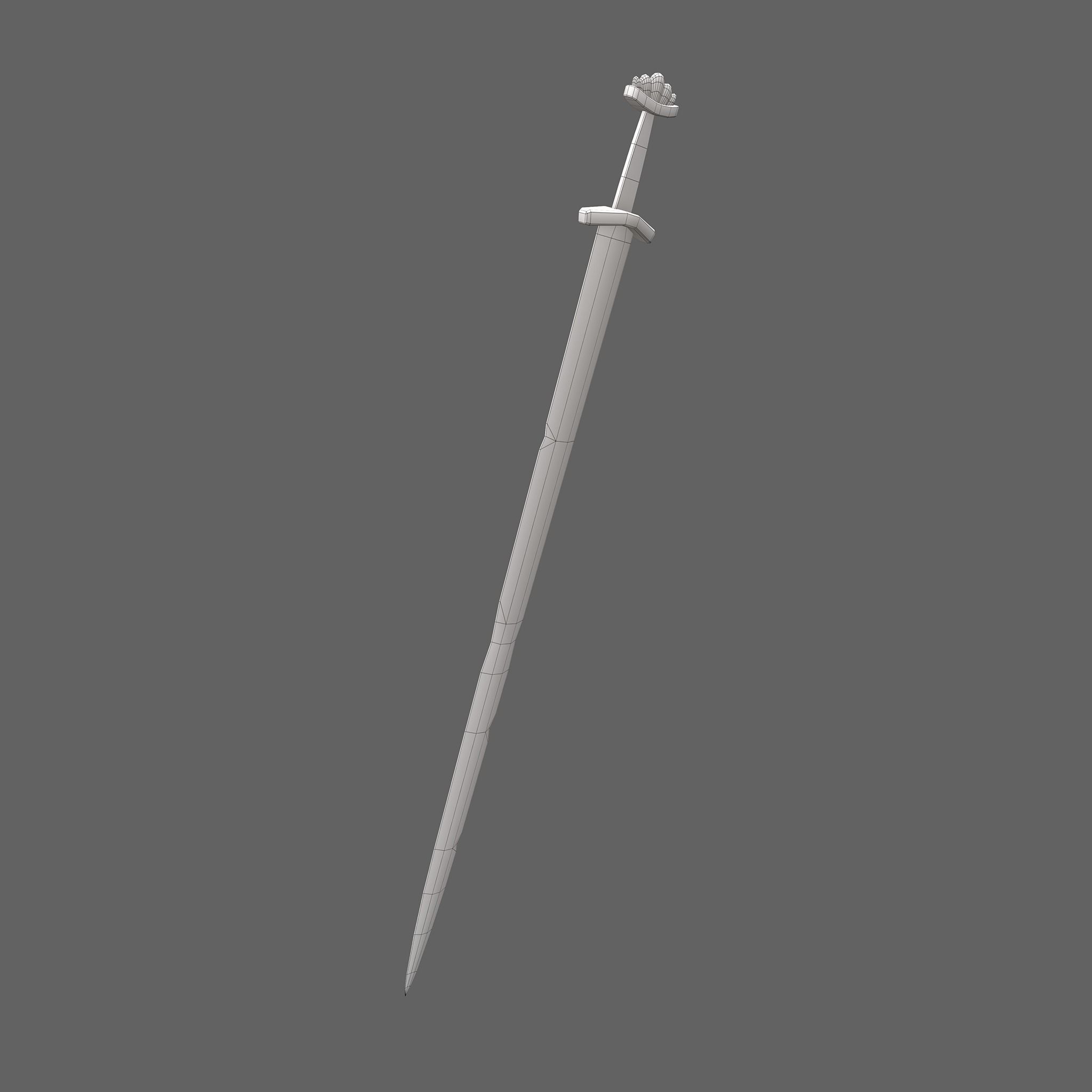 Viking Sword Inlaid Low-poly 3D model_45