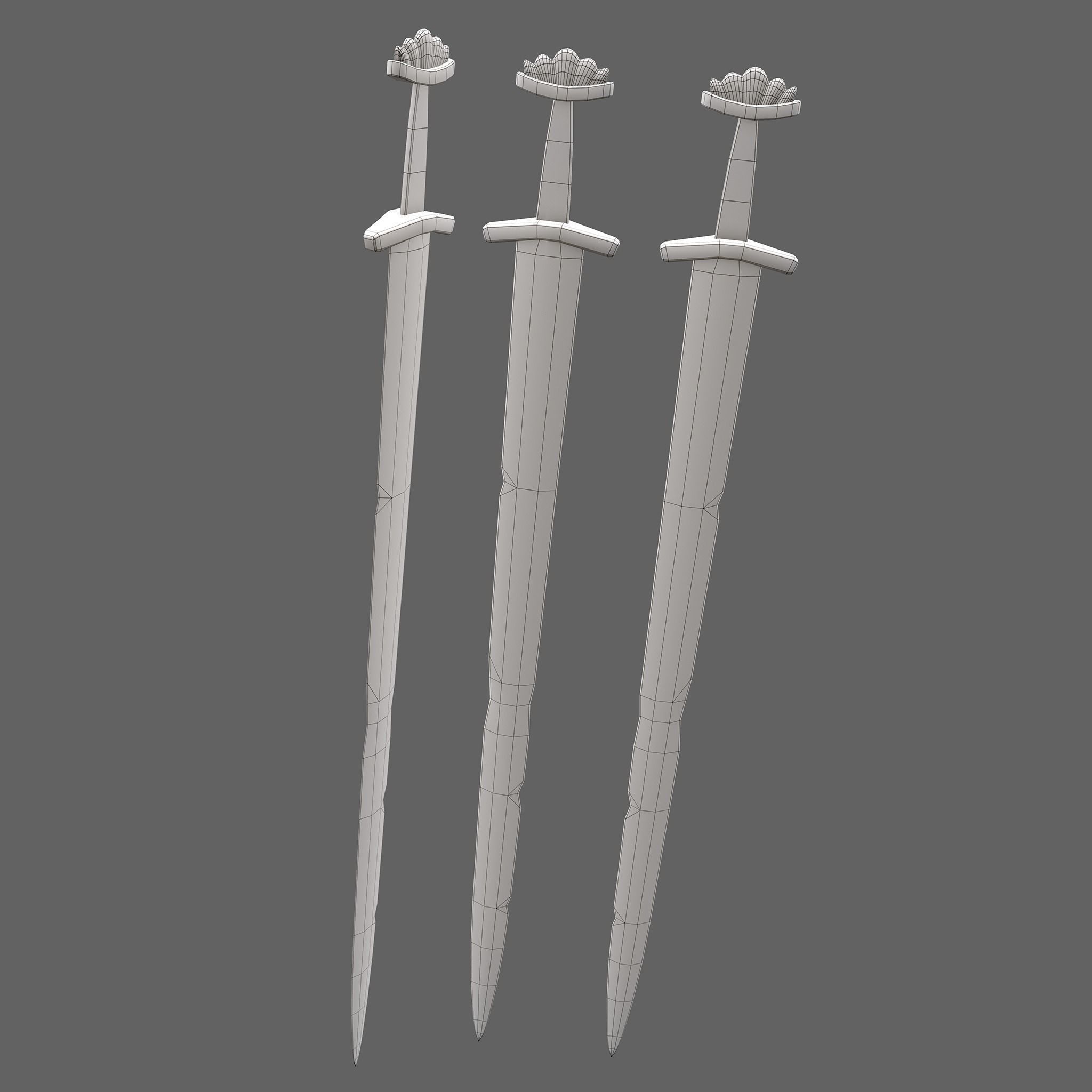 Viking Sword Inlaid Low-poly 3D model_48