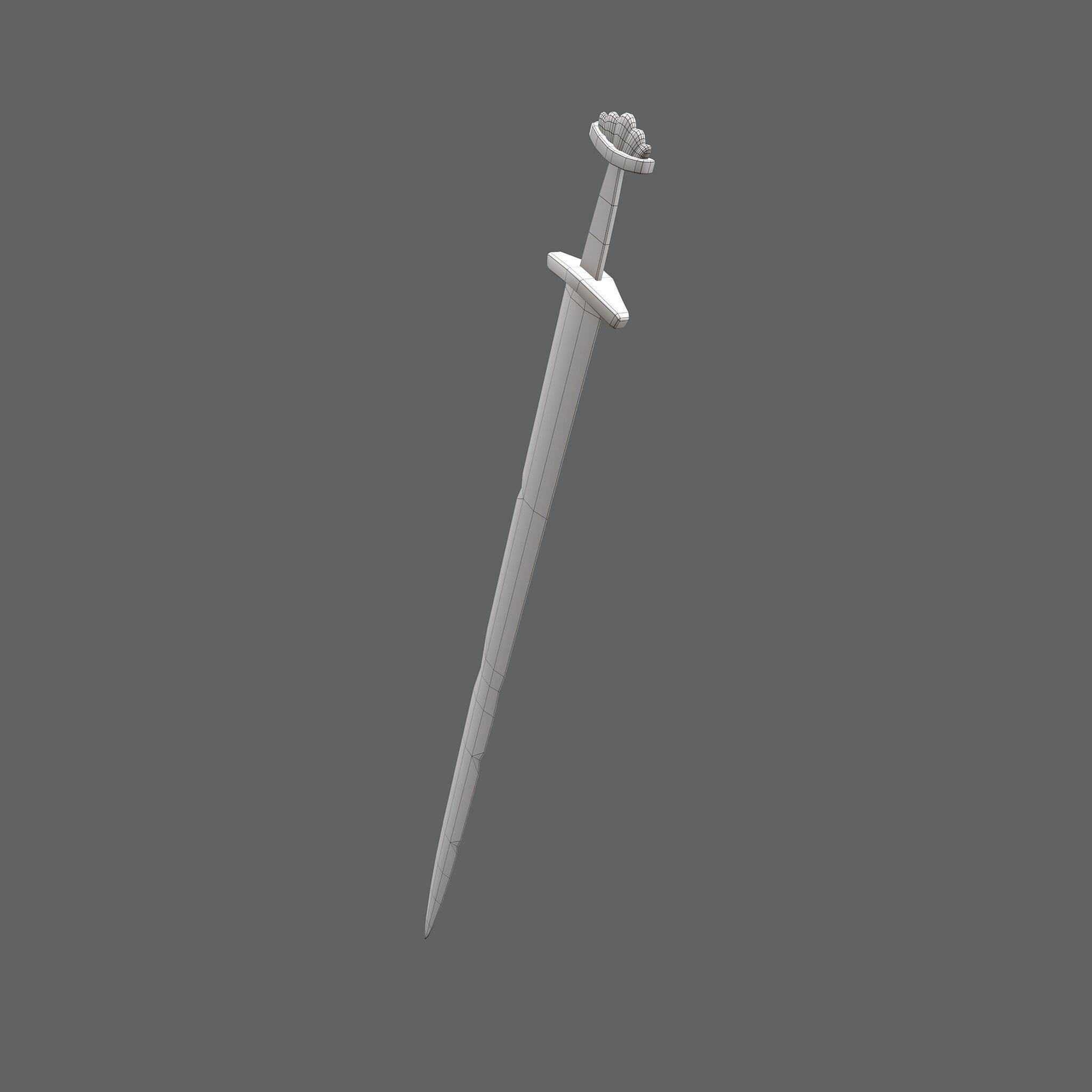 Viking Sword Inlaid Low-poly 3D model_42