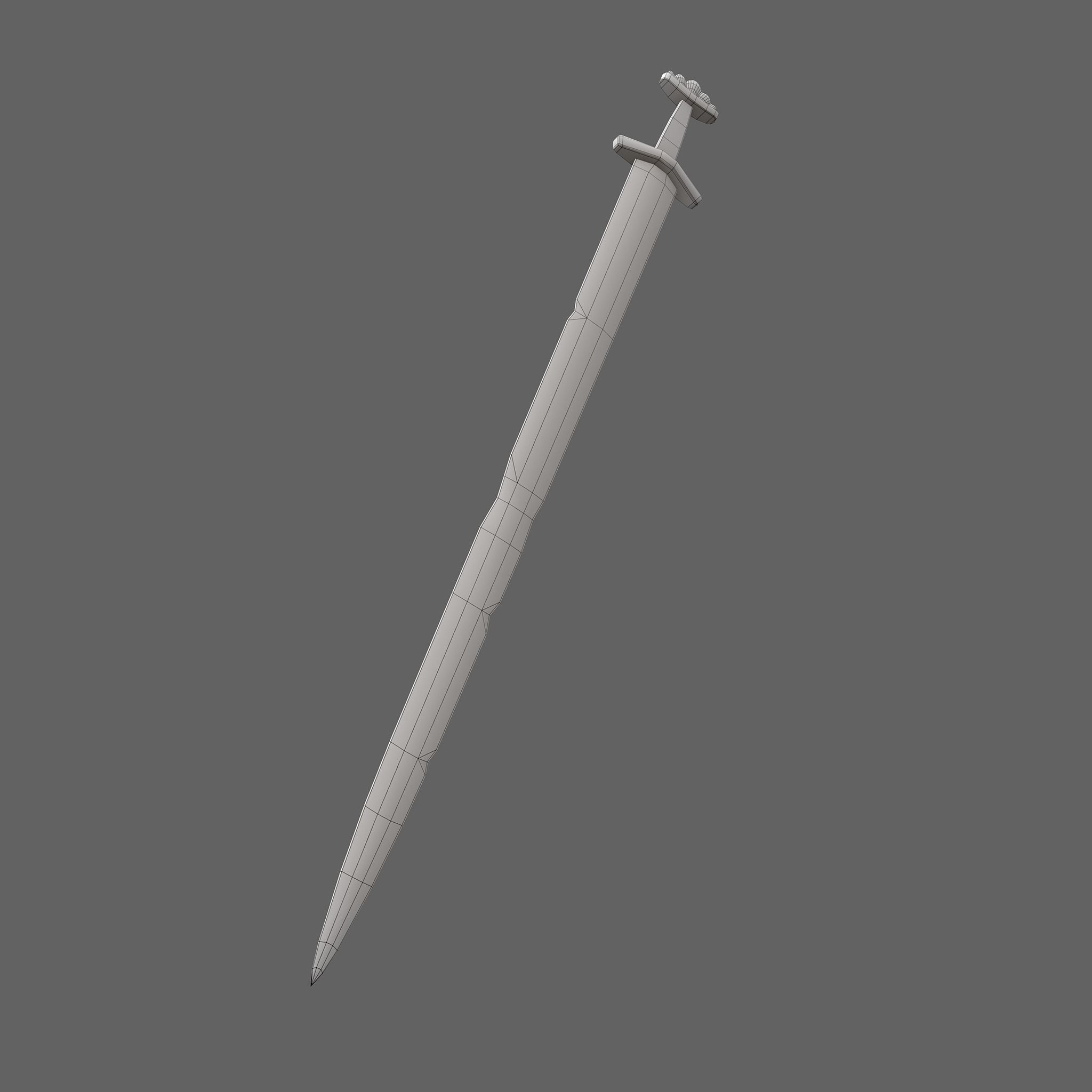 Viking Sword Inlaid Low-poly 3D model_46