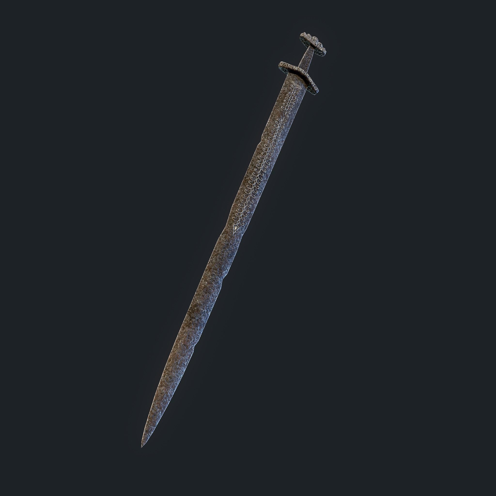 Viking Sword Inlaid Low-poly 3D model_20