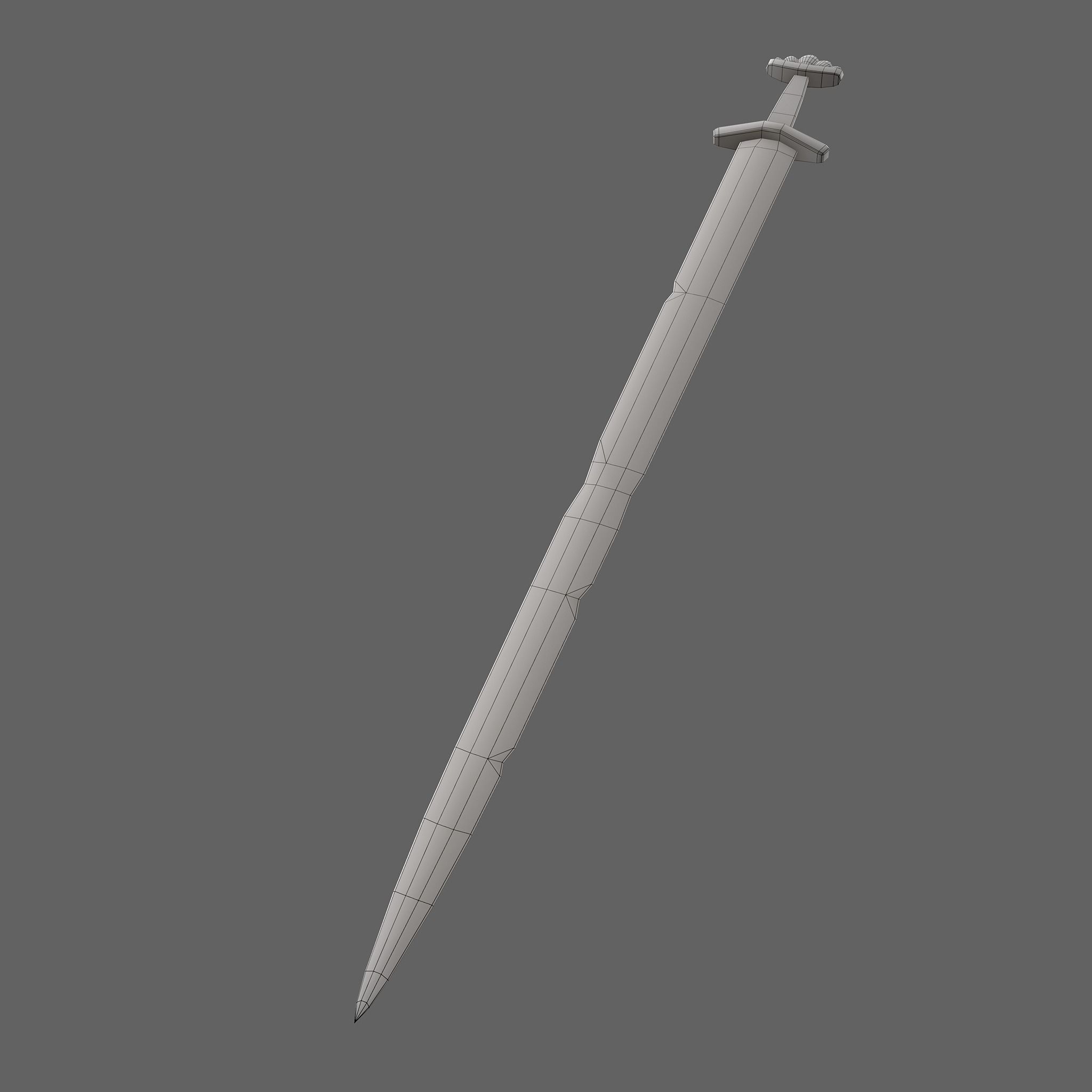 Viking Sword Inlaid Low-poly 3D model_36