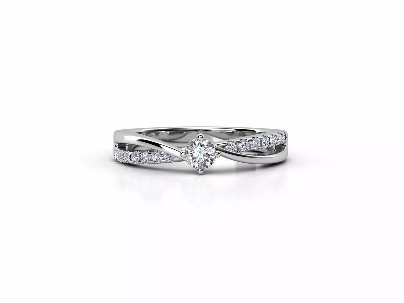 ZDR073 diamond engagement ring gold 3D print model_0