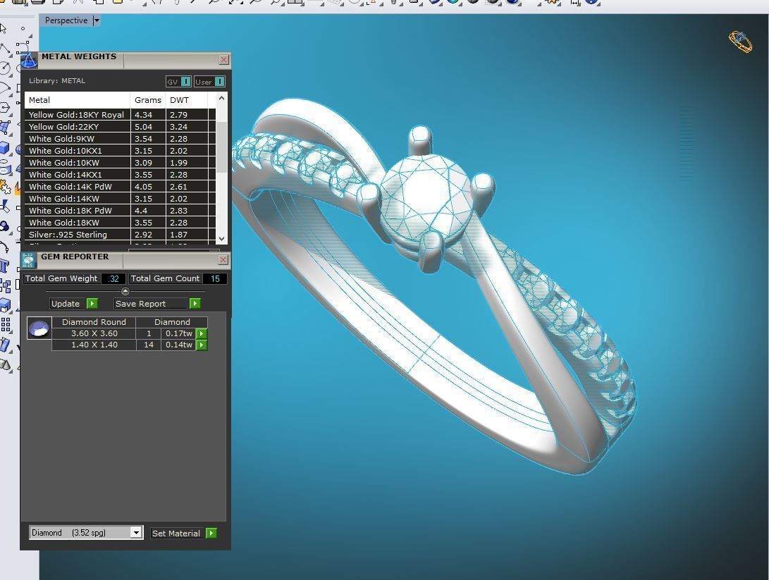 ZDR073 diamond engagement ring gold 3D print model_6