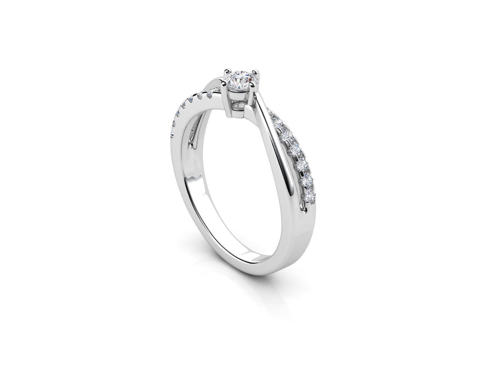 ZDR073 diamond engagement ring gold 3D print model_2