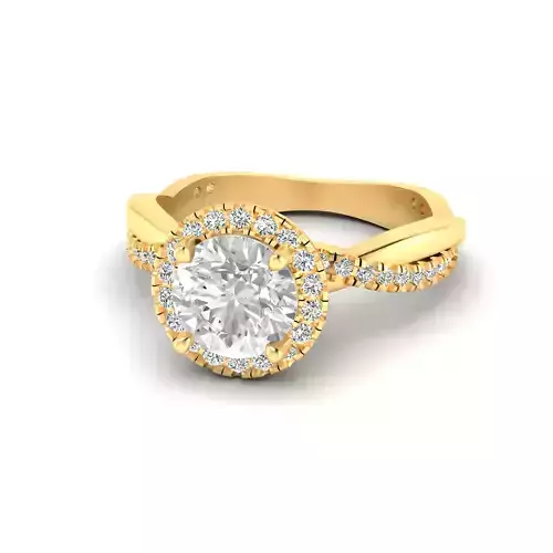 3DM Format Twisted band wedding ring for women