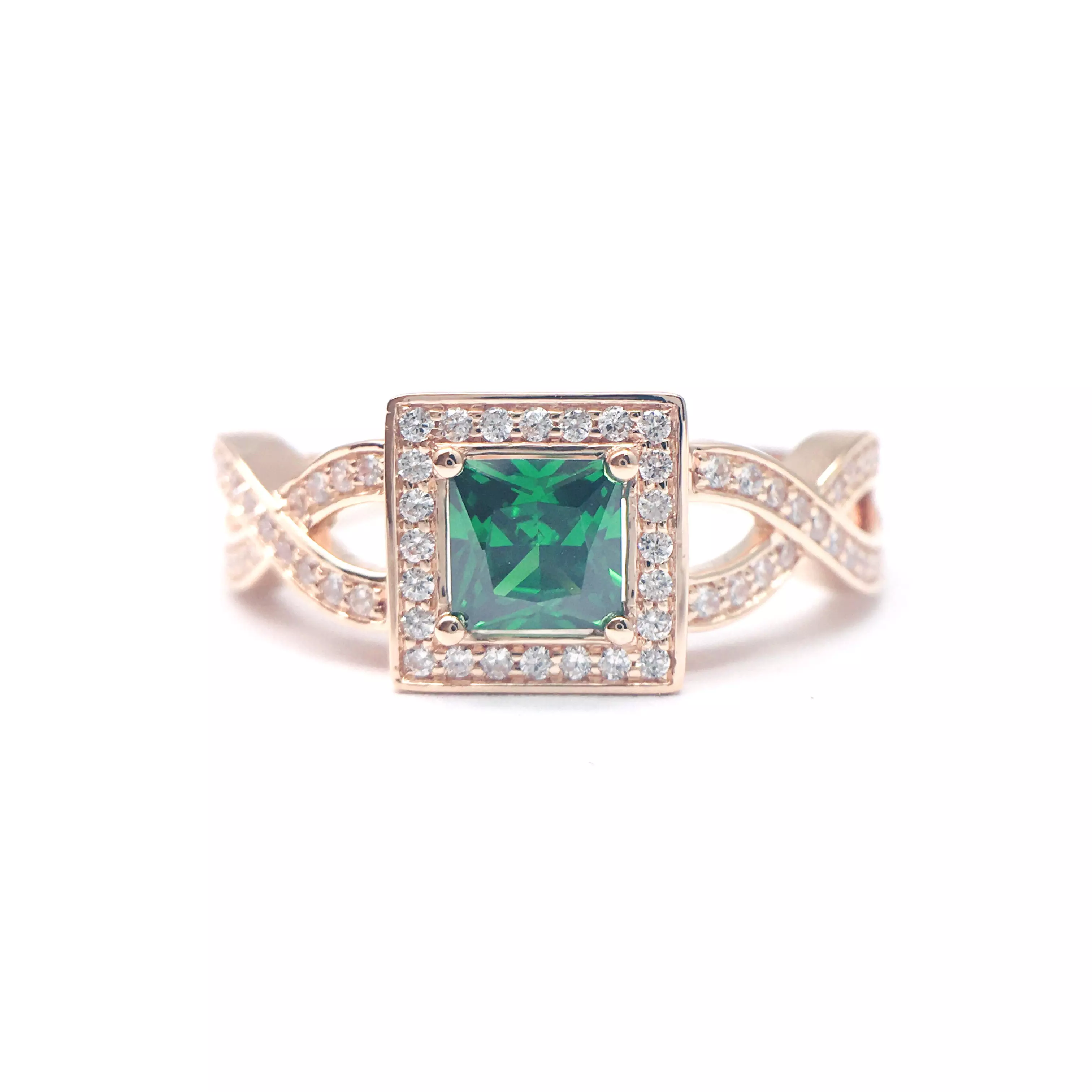 3DM Format Princess cut with twisted band wedding ring 3D print model
