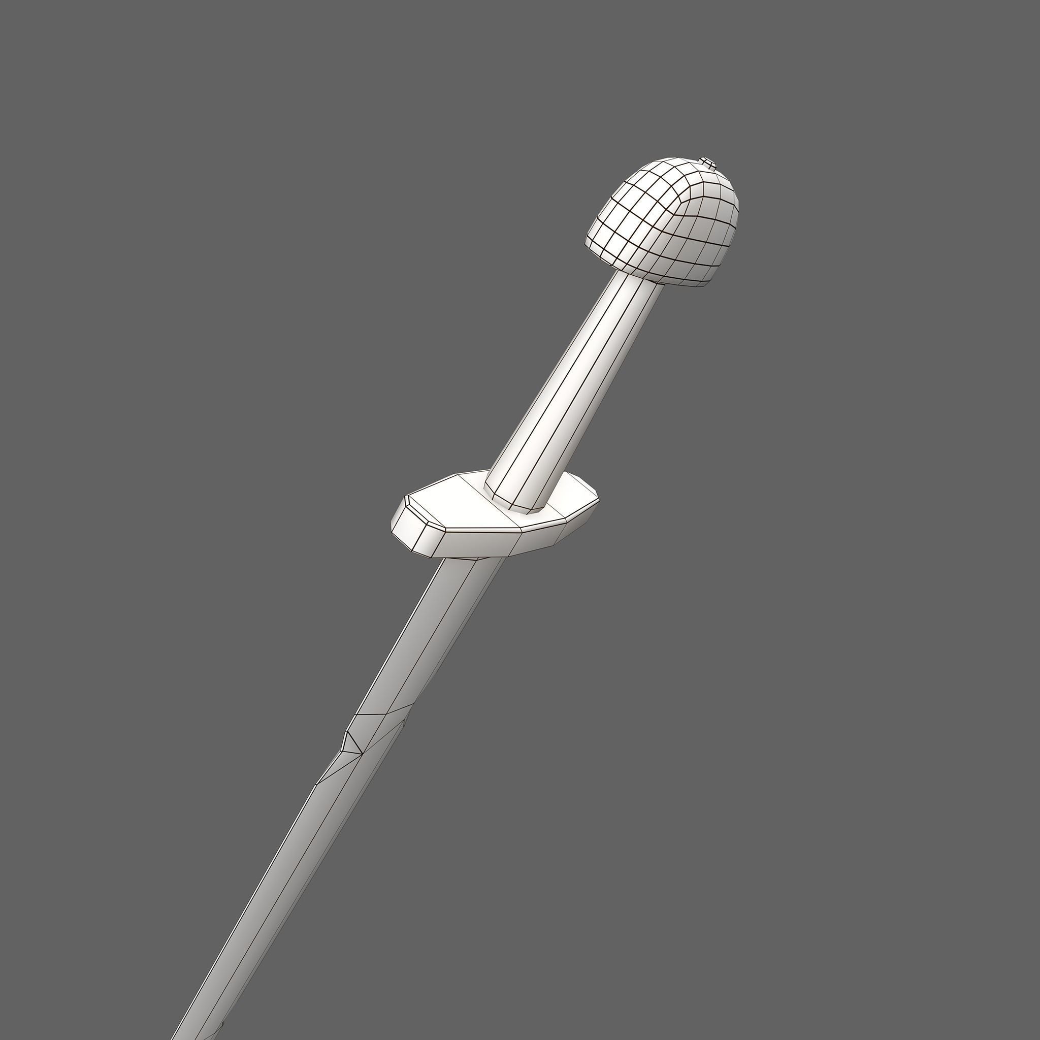 Viking Sword Wooden Hilt Low-poly 3D model_34