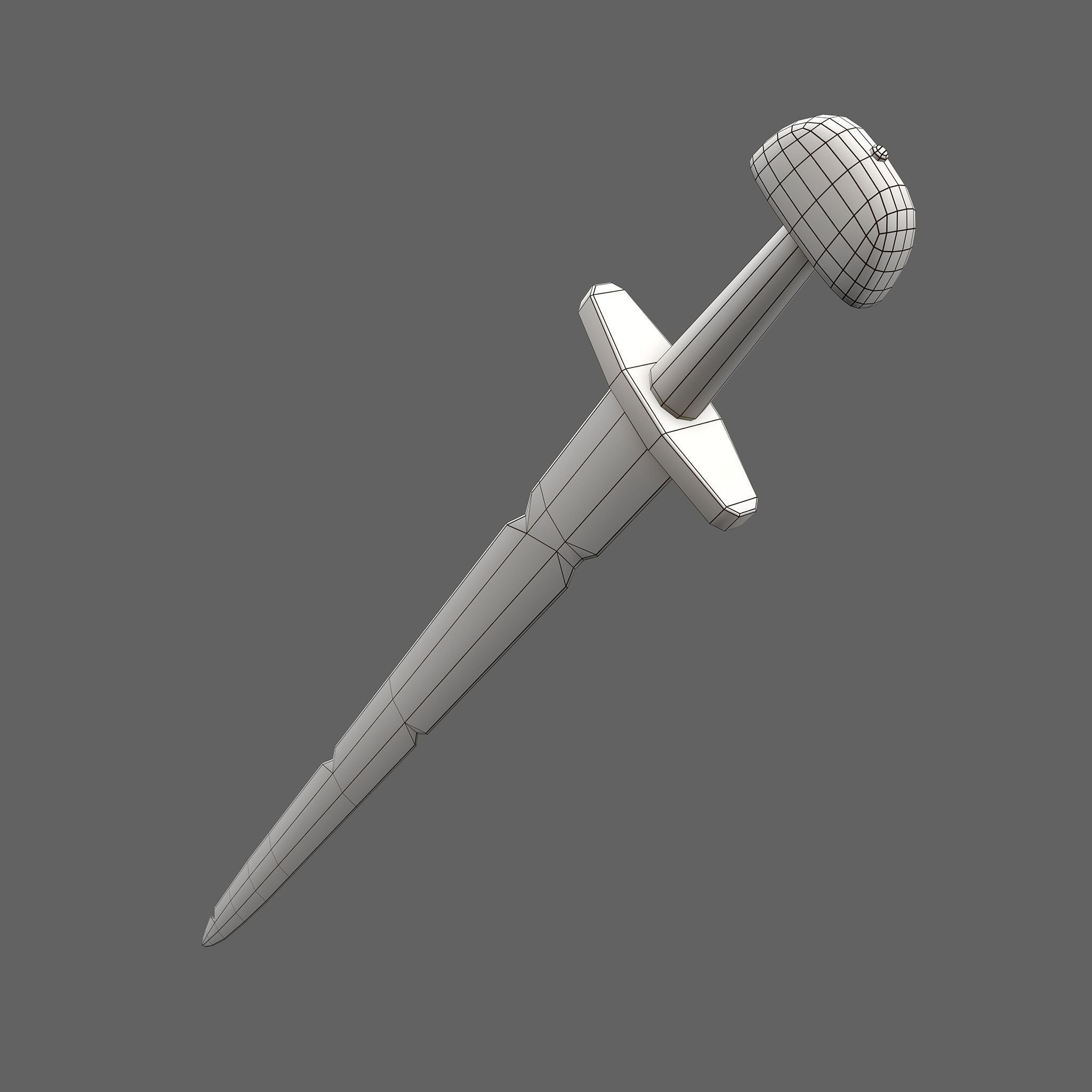 Viking Sword Wooden Hilt Low-poly 3D model_31
