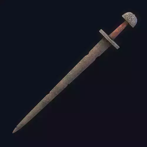 Viking Sword Wooden Hilt Low-poly 3D model