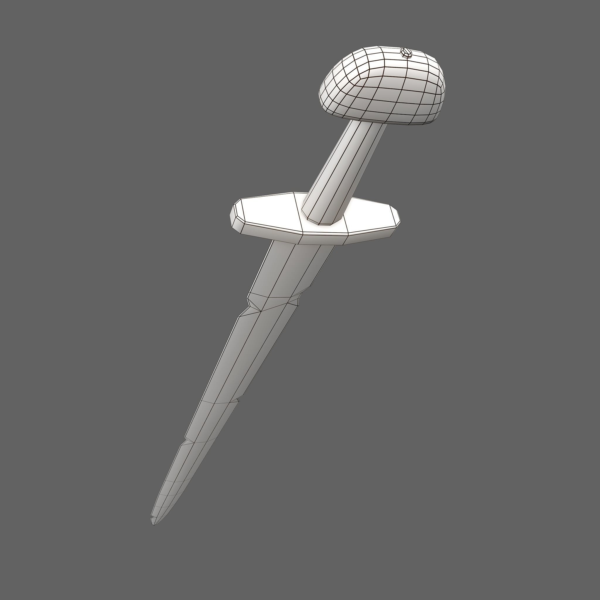 Viking Sword Wooden Hilt Low-poly 3D model_37