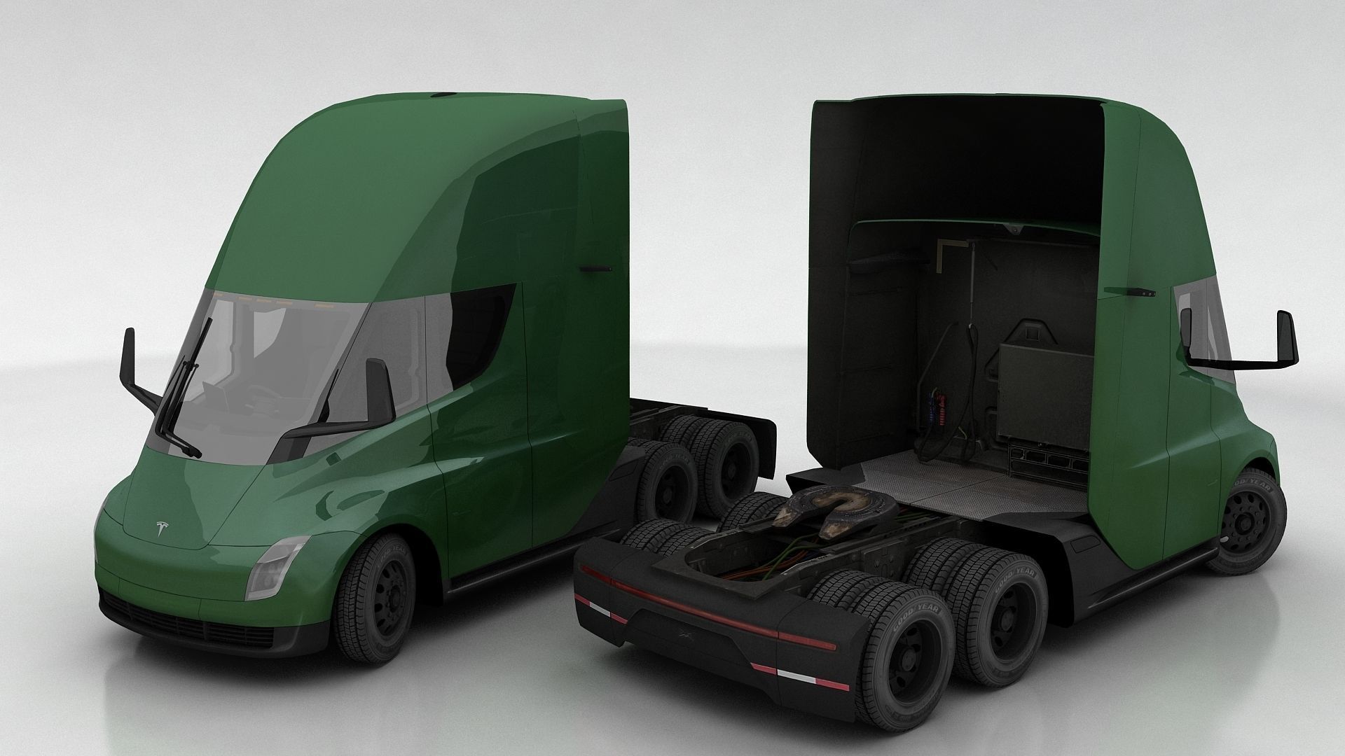 Tesla Semi Low-poly 3D model_18