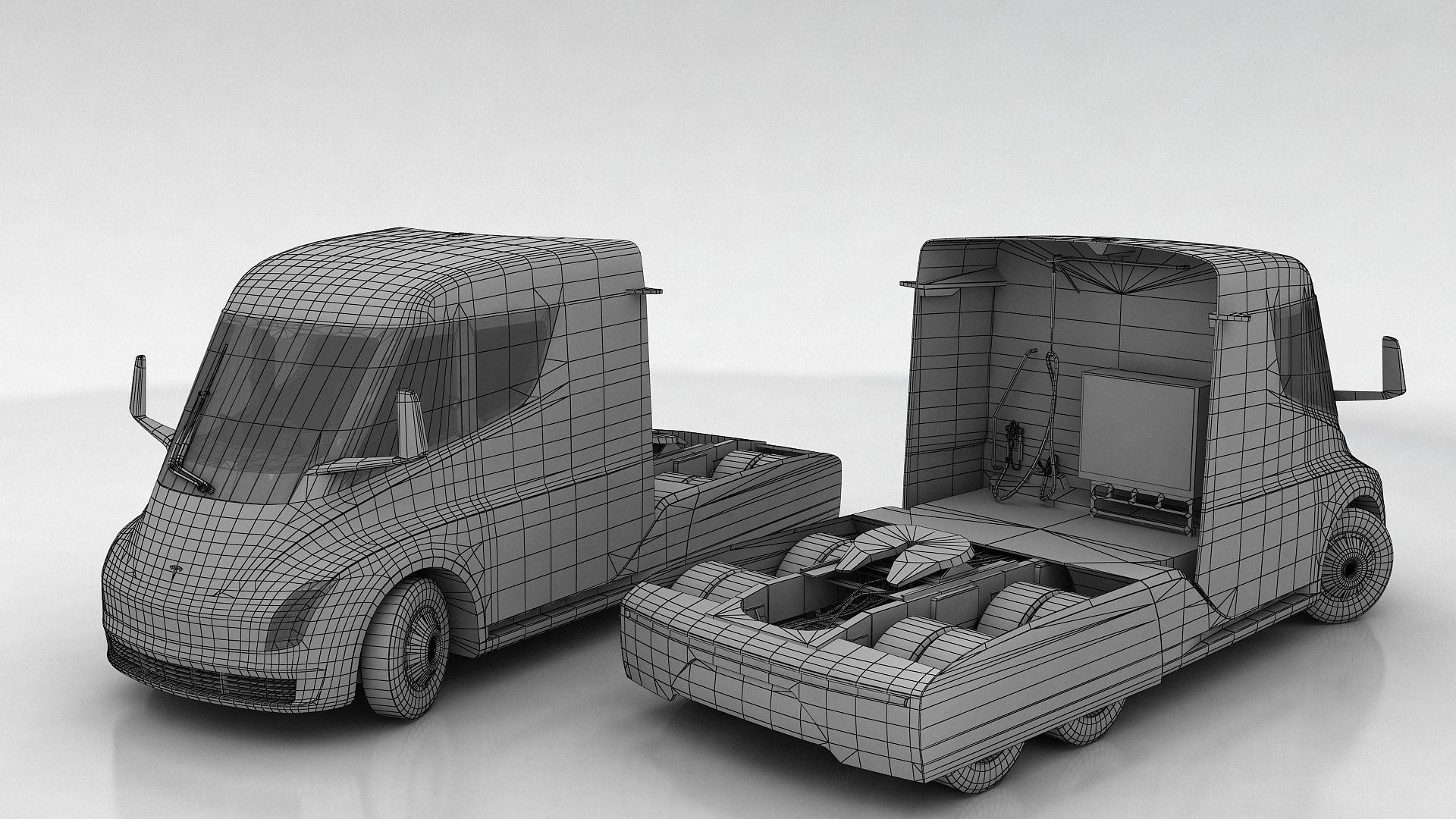 Tesla Semi Low-poly 3D model_16