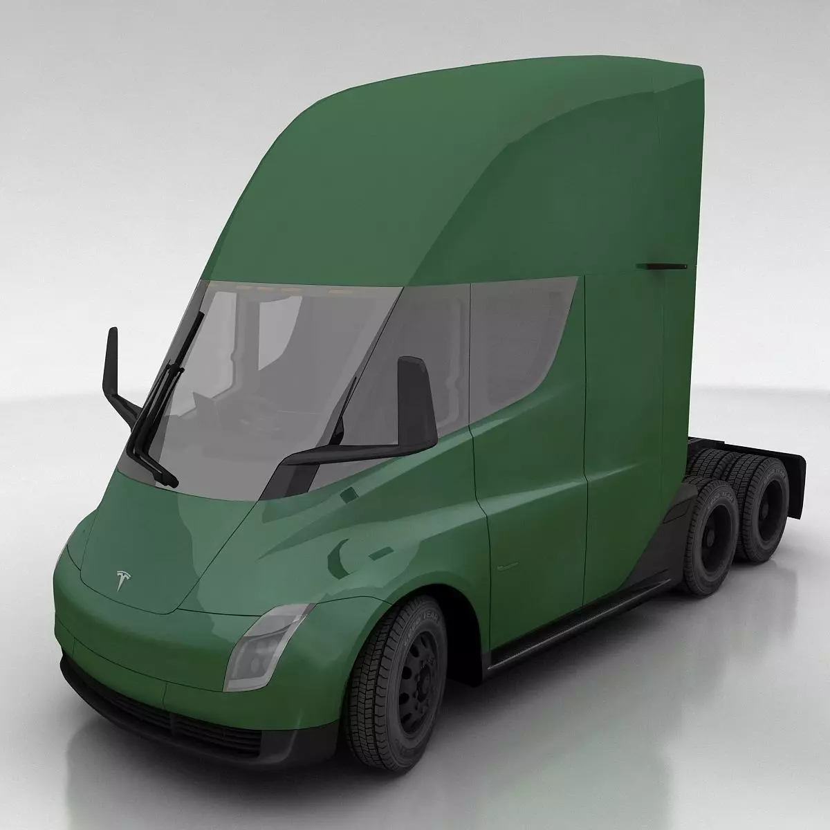 Tesla Semi Low-poly 3D model_0