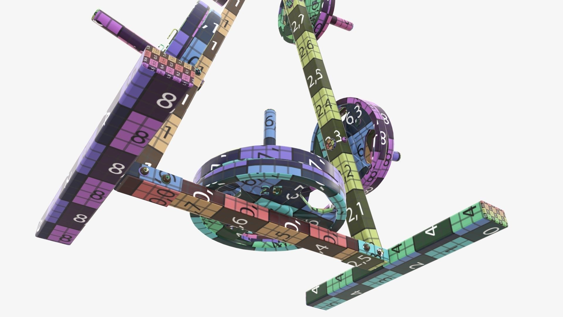 Weight plate storage rack 3D model_14