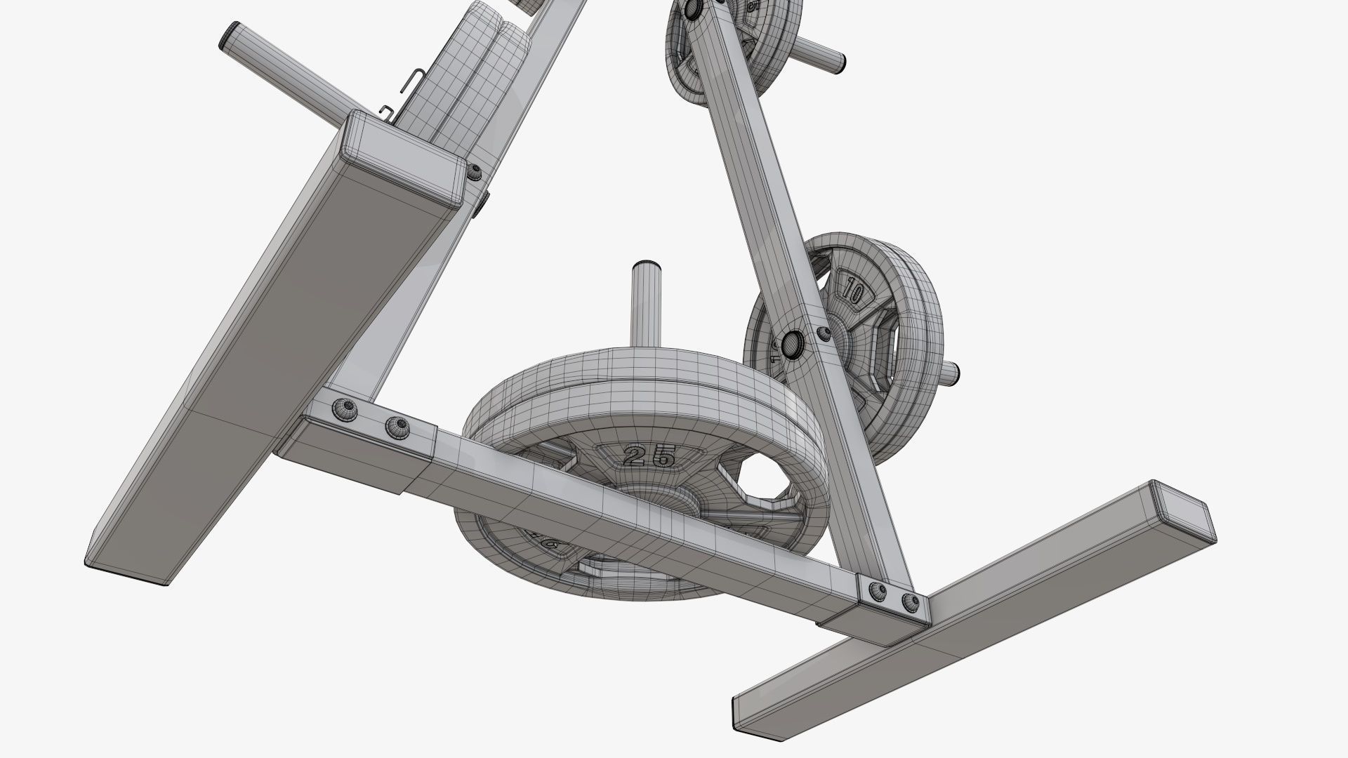 Weight plate storage rack 3D model_9