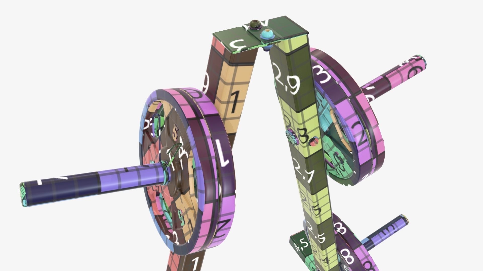 Weight plate storage rack 3D model_13