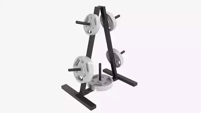 Weight plate storage rack 3D model