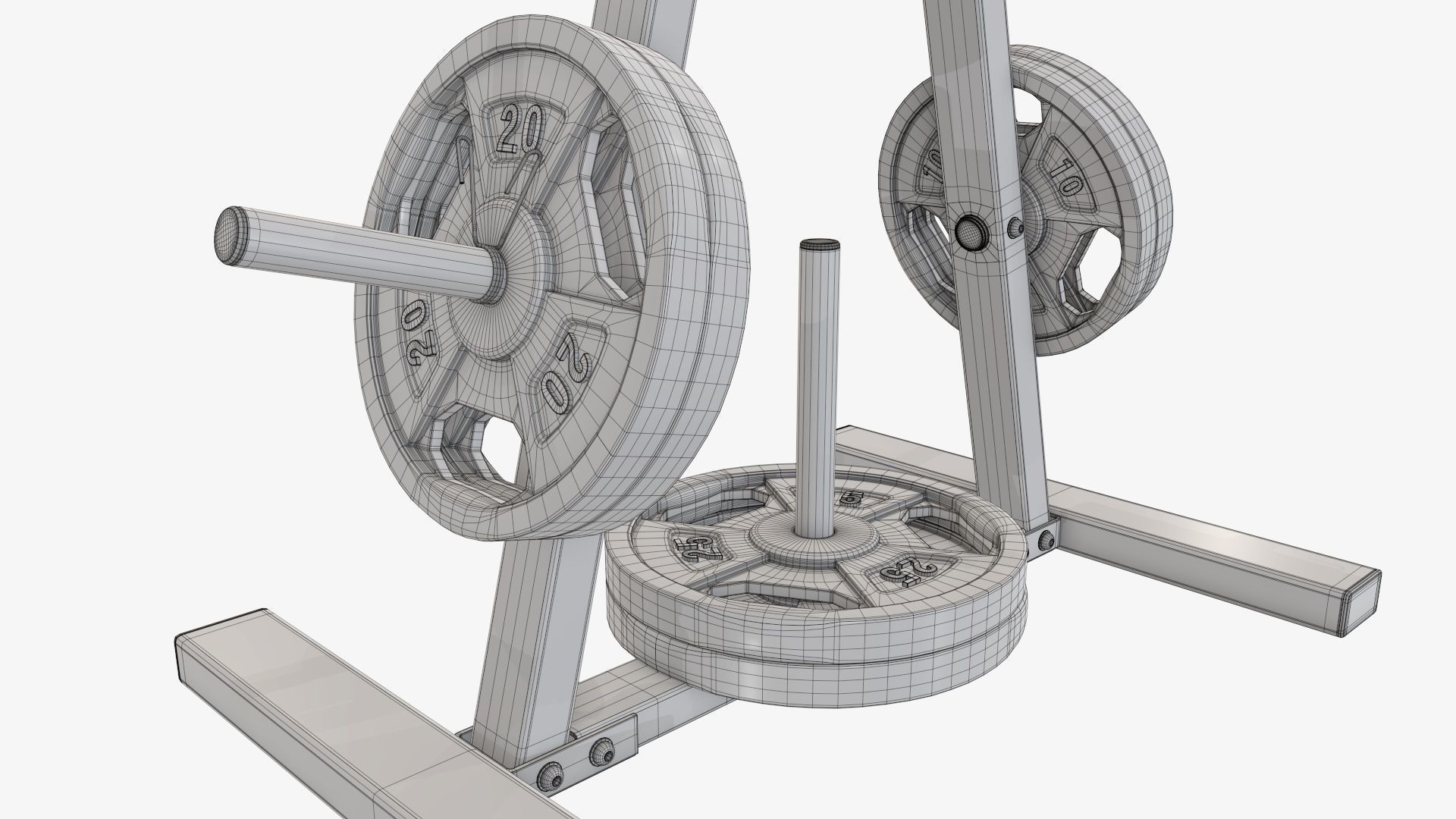 Weight plate storage rack 3D model_7