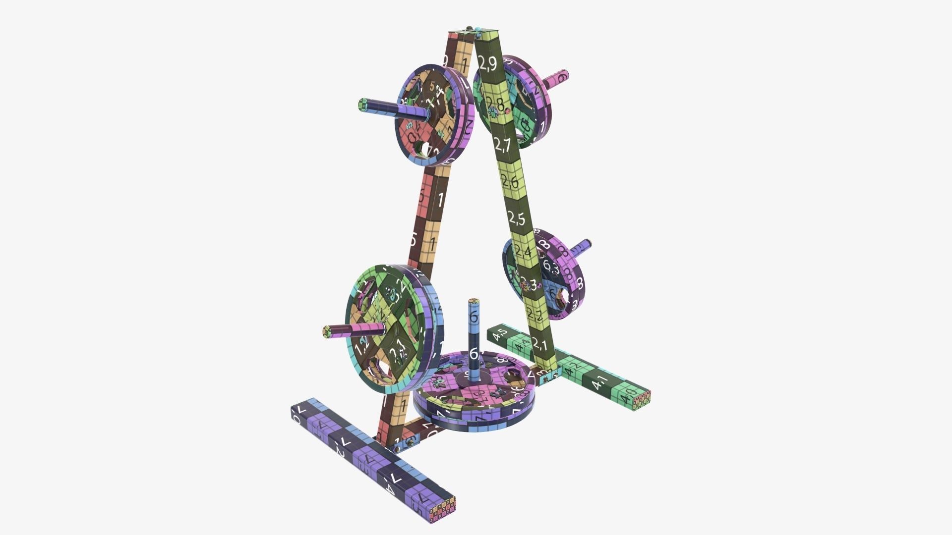 Weight plate storage rack 3D model_10