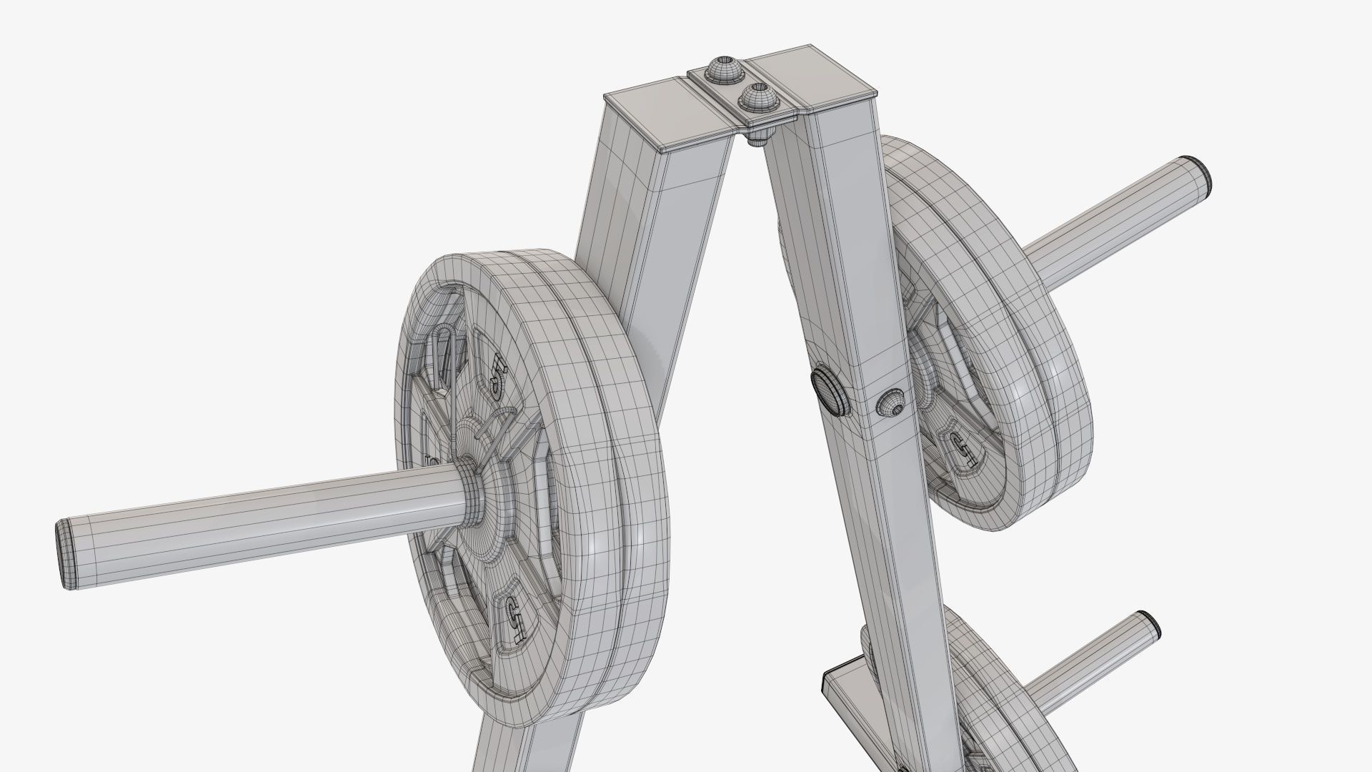 Weight plate storage rack 3D model_8