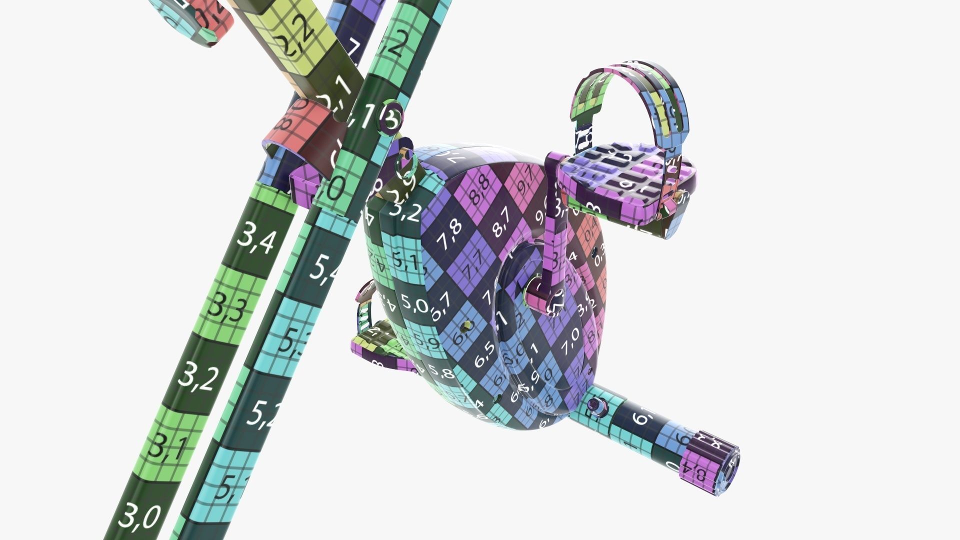 Fitness bike trainer folding 3D model_23