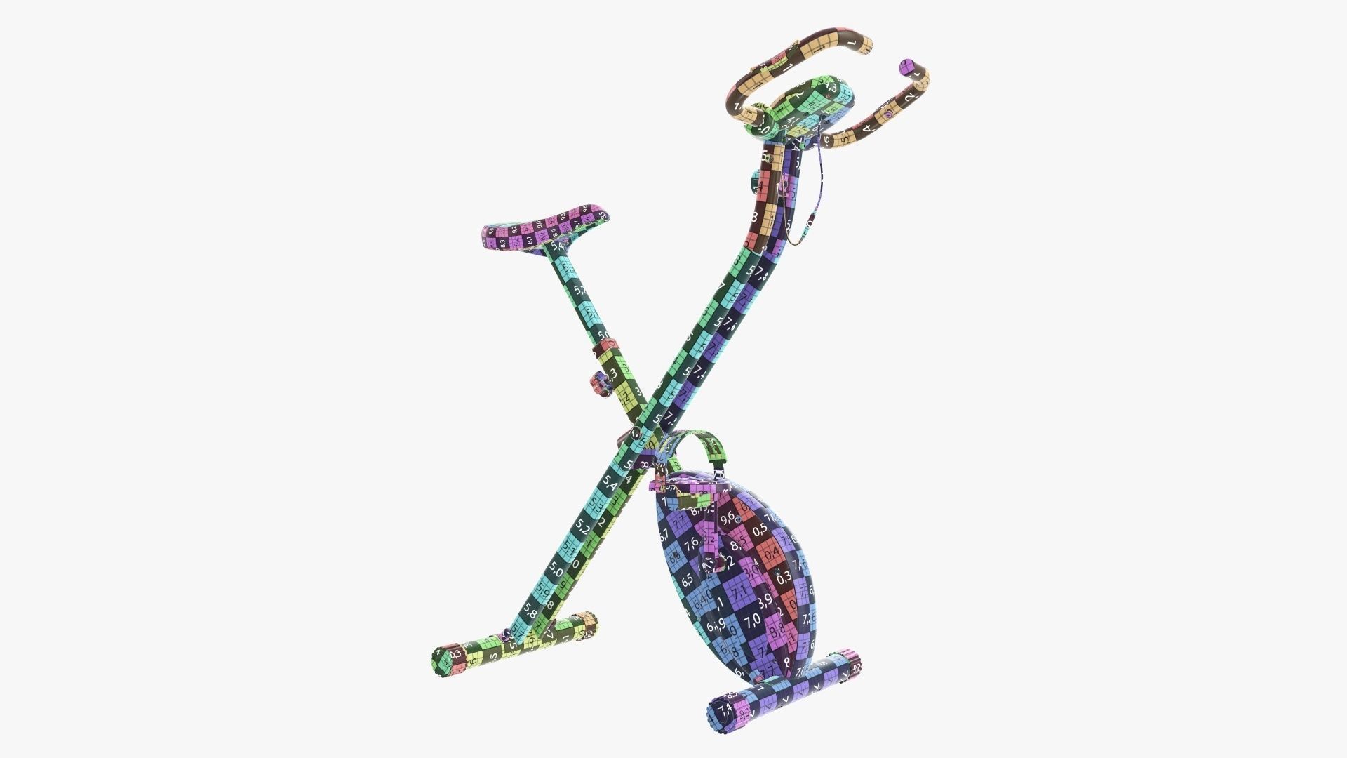 Fitness bike trainer folding 3D model_21