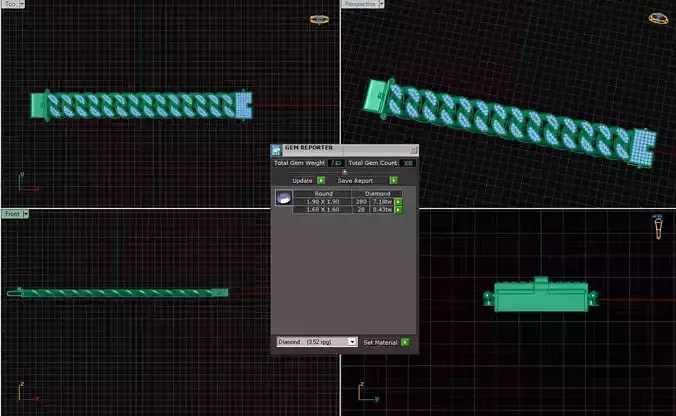 Man Chain Braceleted 18k gold with Diamonds