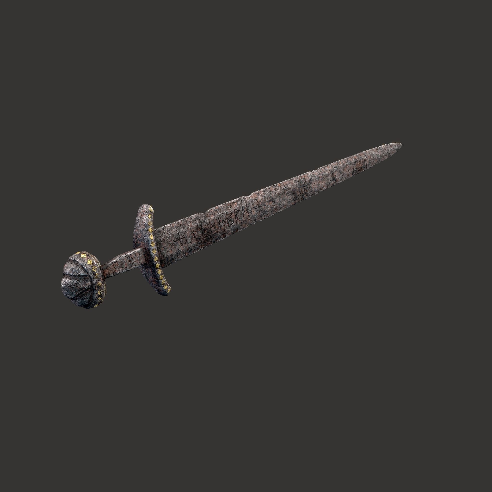 Anglo Saxon Sword  Low-poly 3D model_16