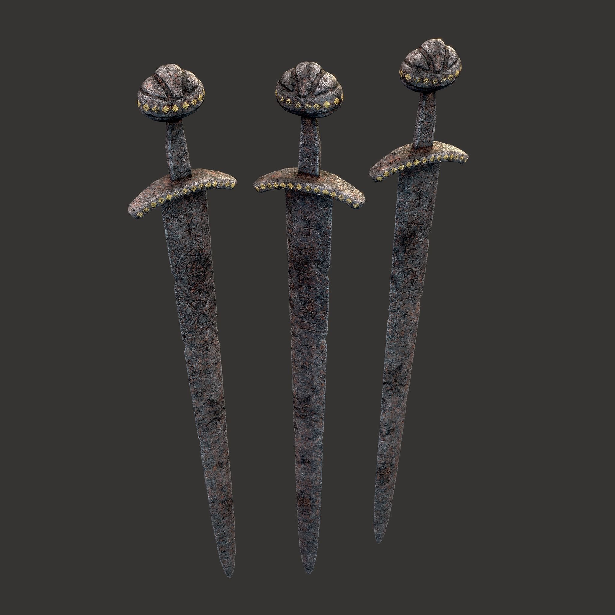 Anglo Saxon Sword  Low-poly 3D model_23