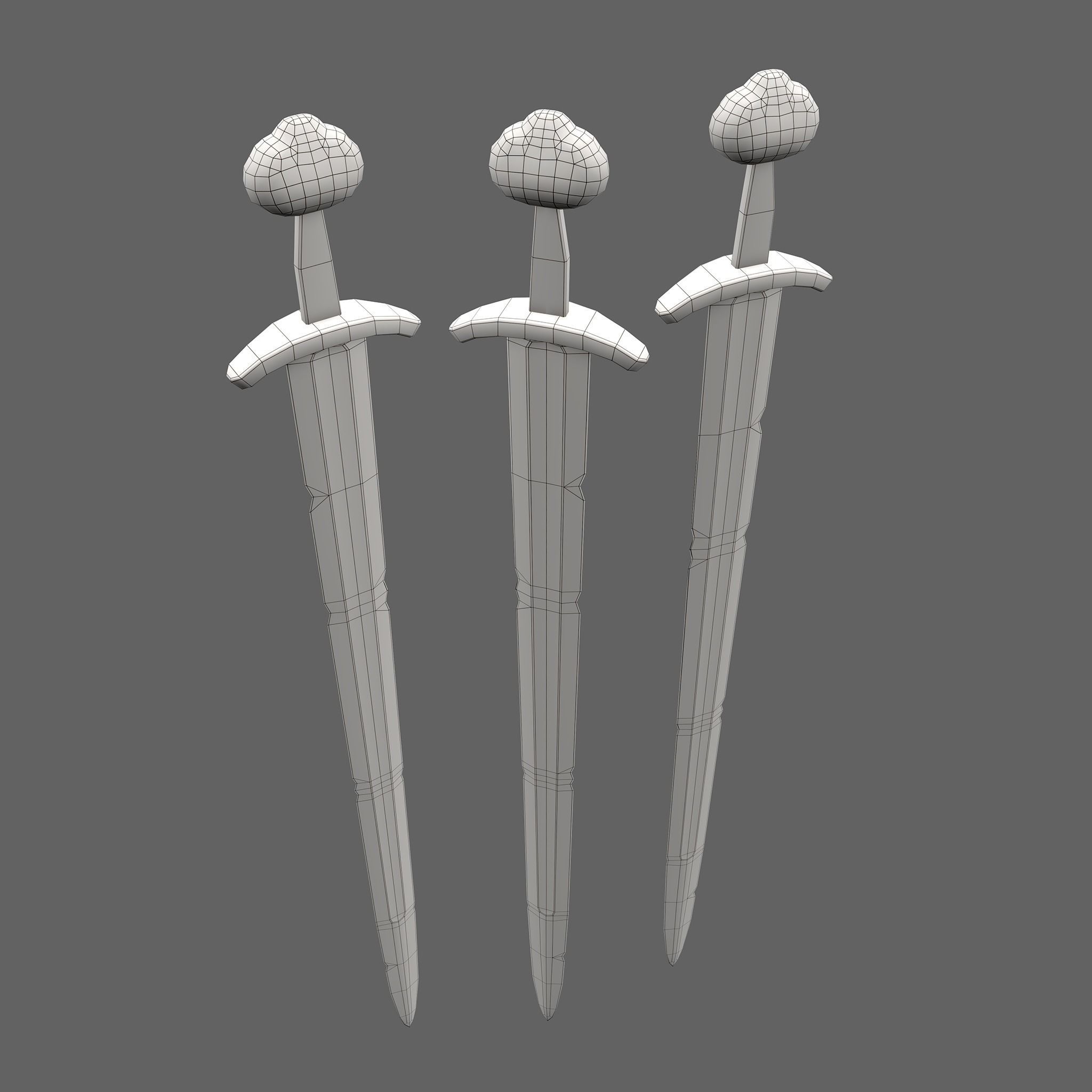 Anglo Saxon Sword  Low-poly 3D model_24