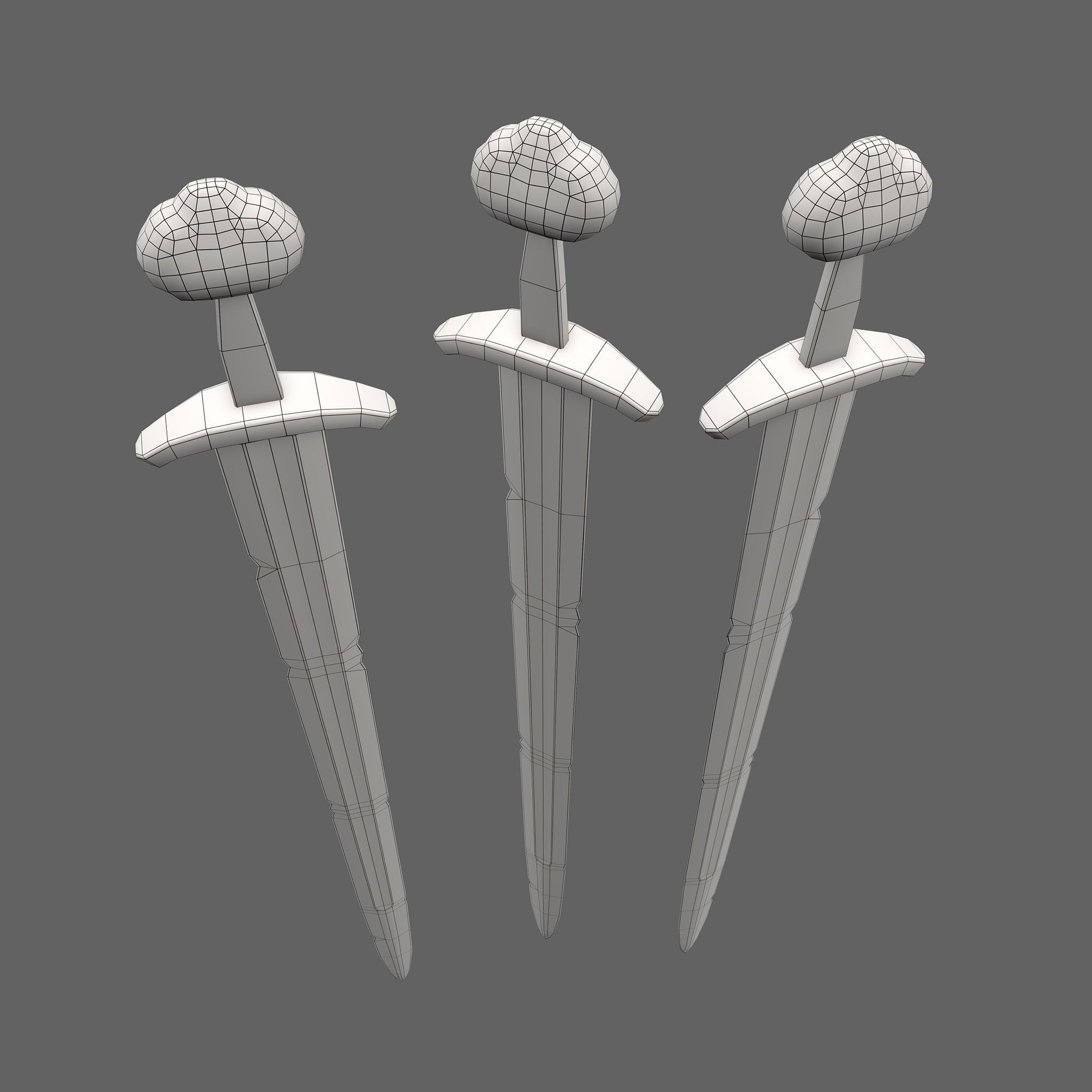 Anglo Saxon Sword  Low-poly 3D model_48