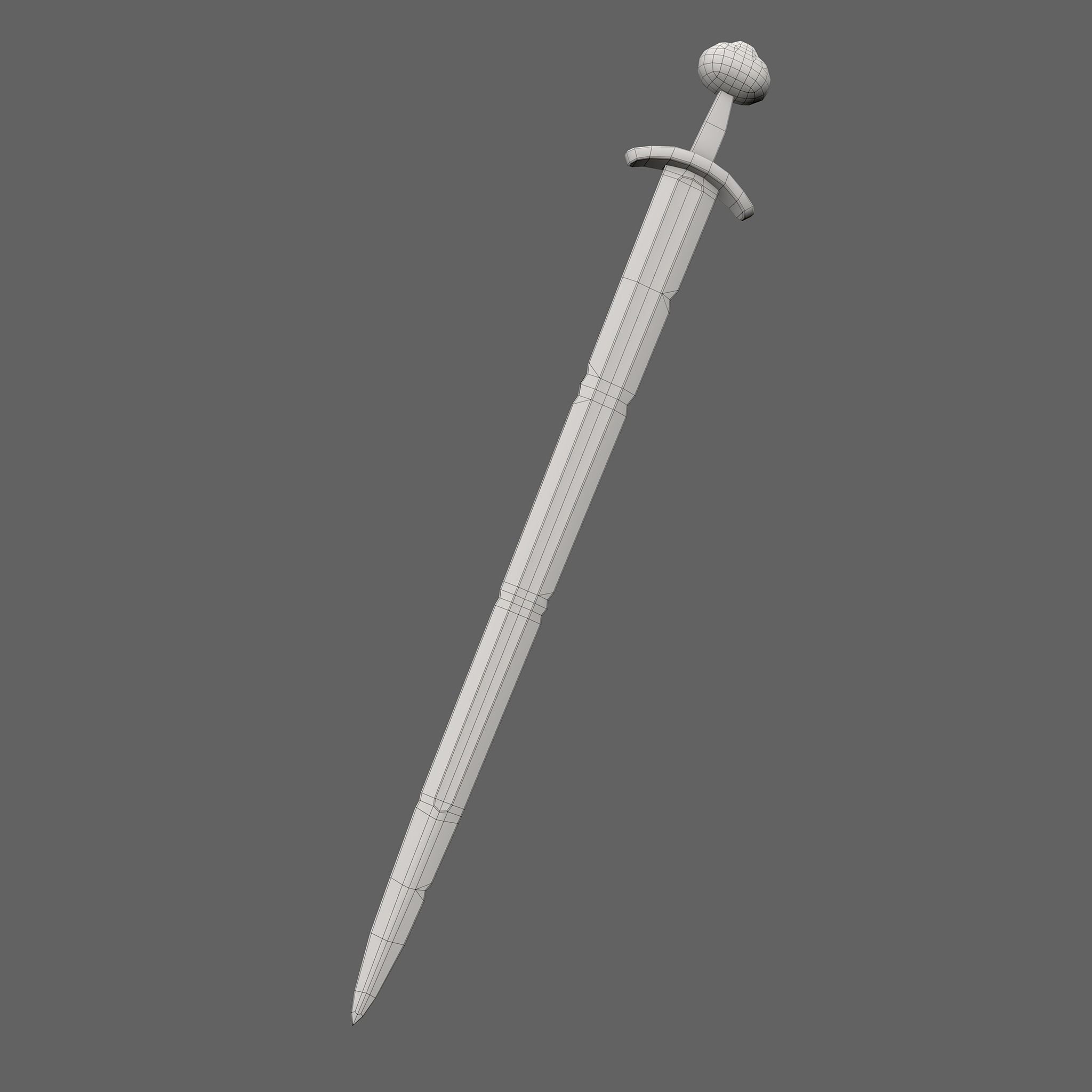 Anglo Saxon Sword  Low-poly 3D model_26