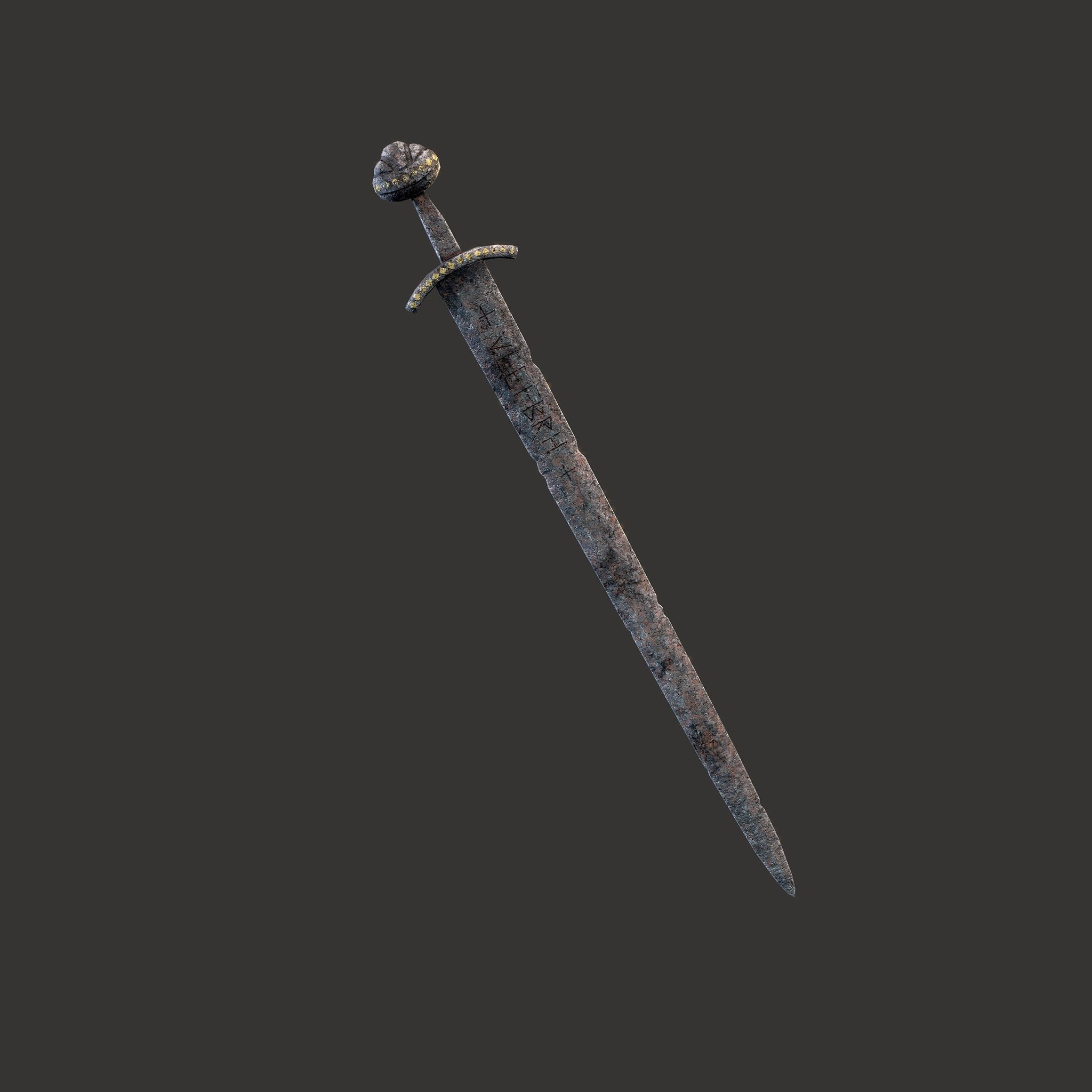 Anglo Saxon Sword  Low-poly 3D model_5