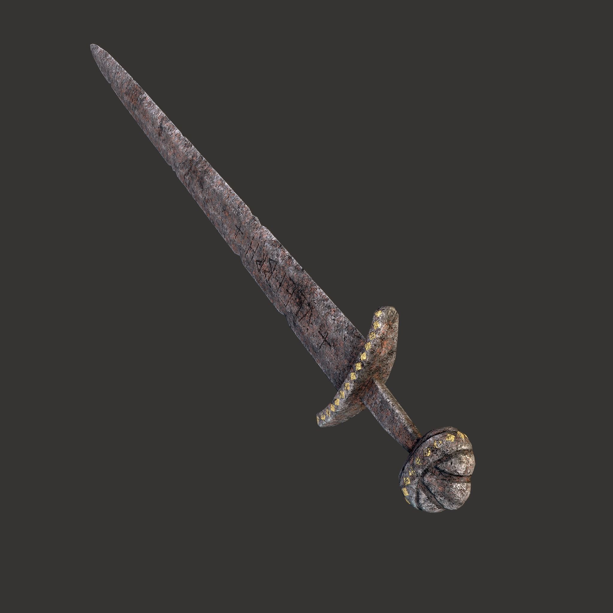 Anglo Saxon Sword  Low-poly 3D model_15
