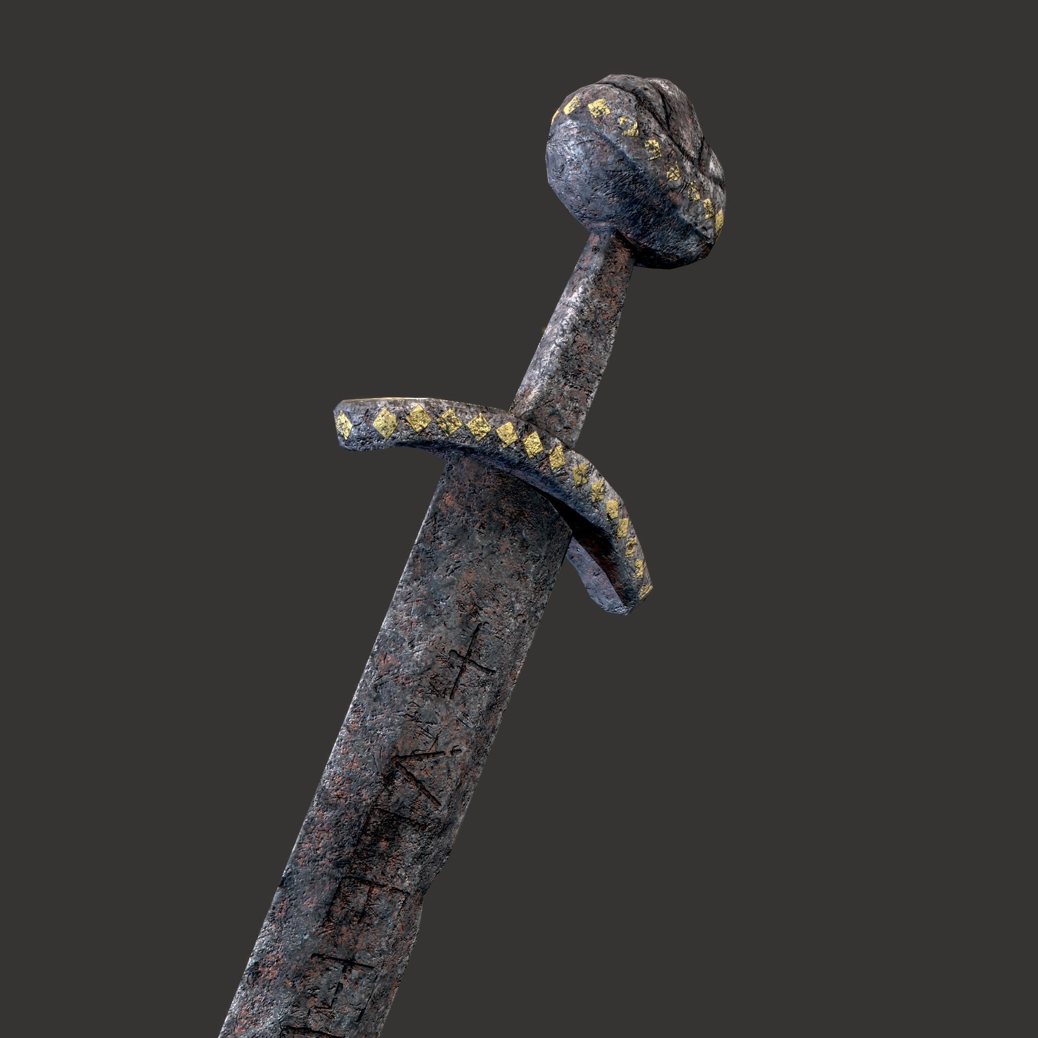 Anglo Saxon Sword  Low-poly 3D model_8