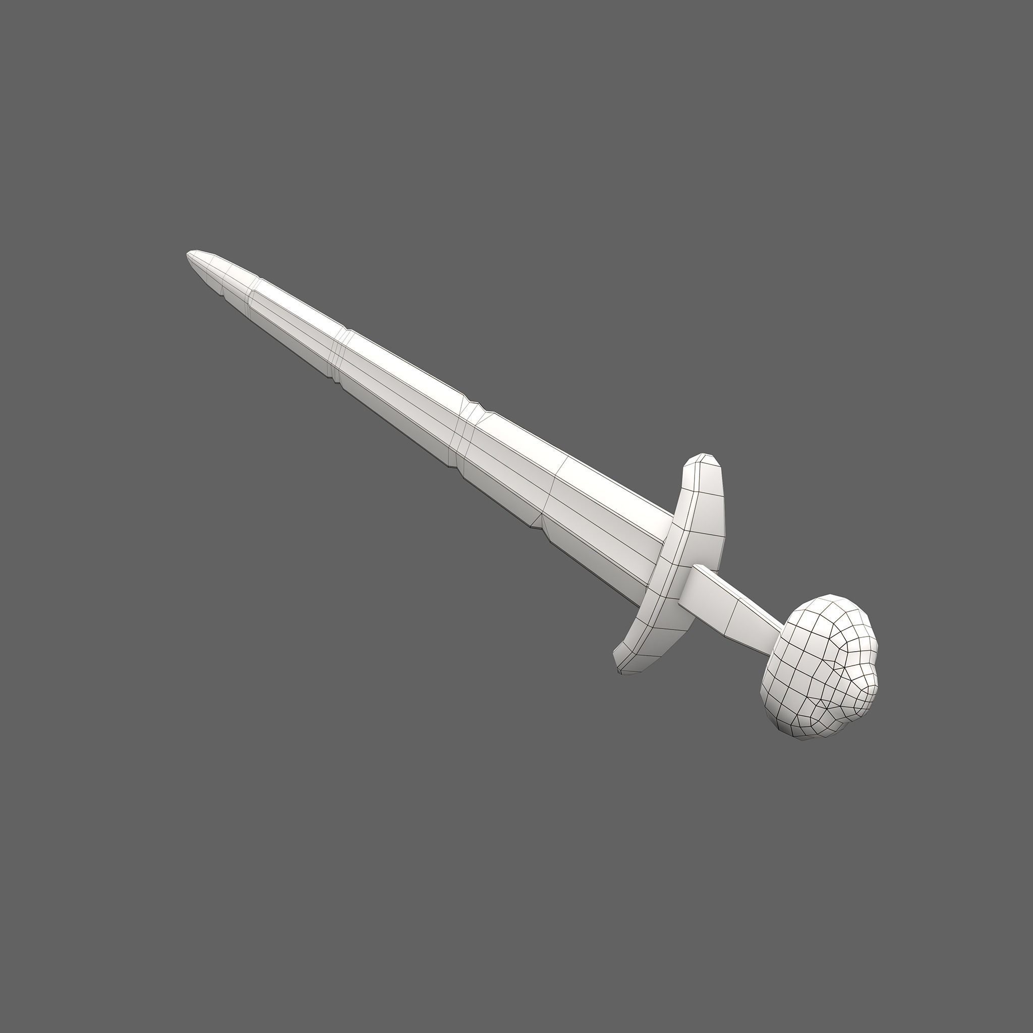 Anglo Saxon Sword  Low-poly 3D model_36