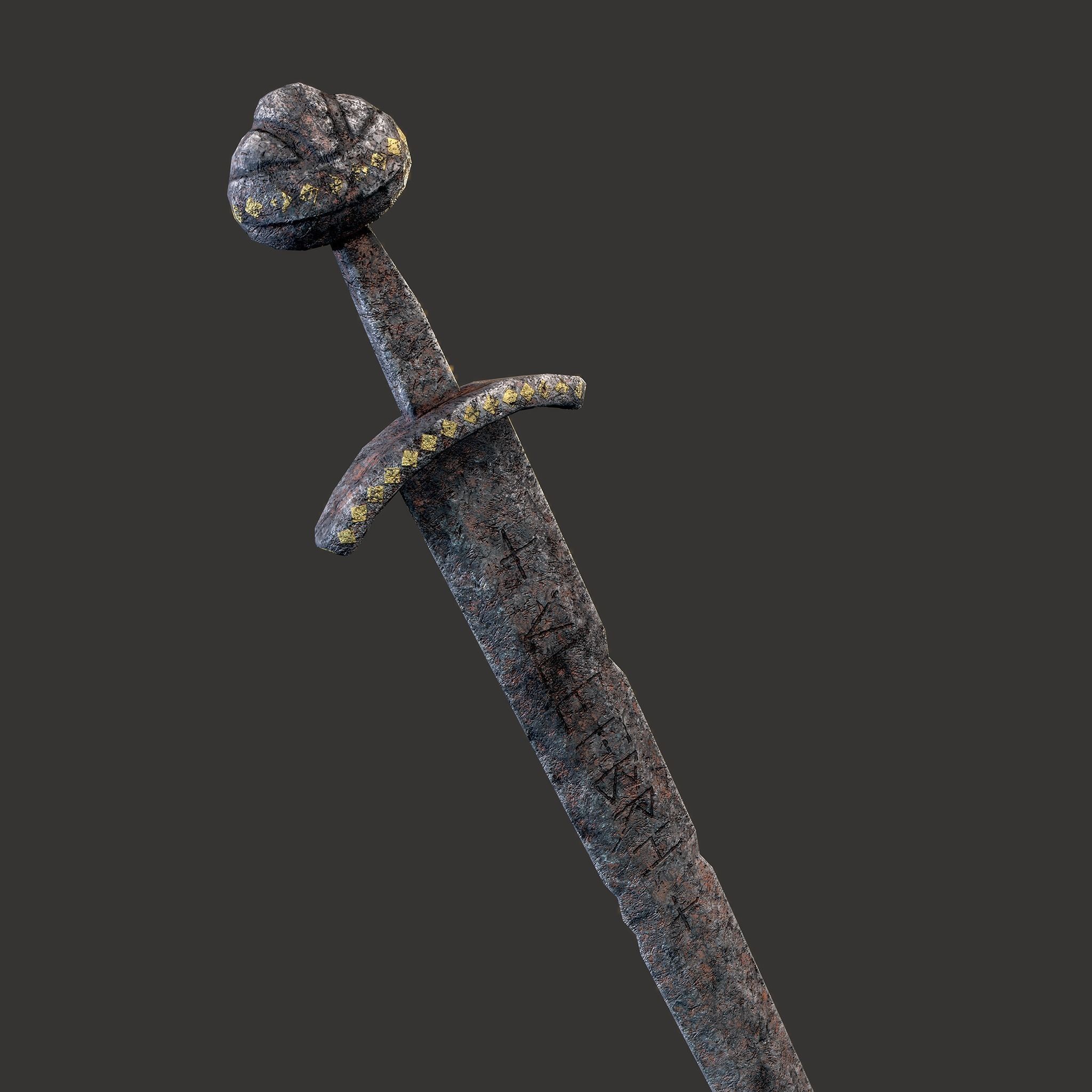 Anglo Saxon Sword  Low-poly 3D model_19